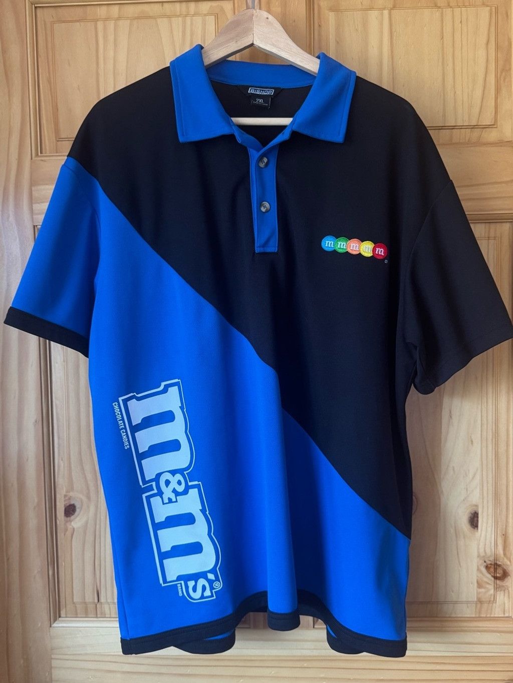 Vintage M&M's Bishop Racing Polo Black and Royal Blue Men's 2XL Size US XXL / EU 58 / 5 - 1 Thumbnail