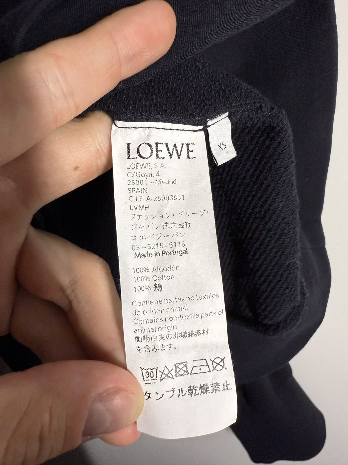 Loewe Loewe Navy Logo Cut Hoodie Size US XS / EU 42 / 0 - 4 Thumbnail