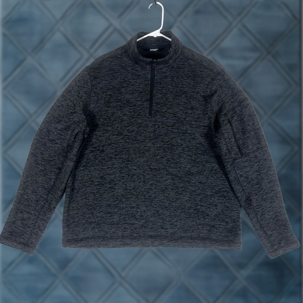 Lands' End Lands' End Mens Fleece 1/4 Zip Pullover XL Gray Long Sleeve Top Regular Fit Size US XL / EU 56 / 4 - 1 Thumbnail