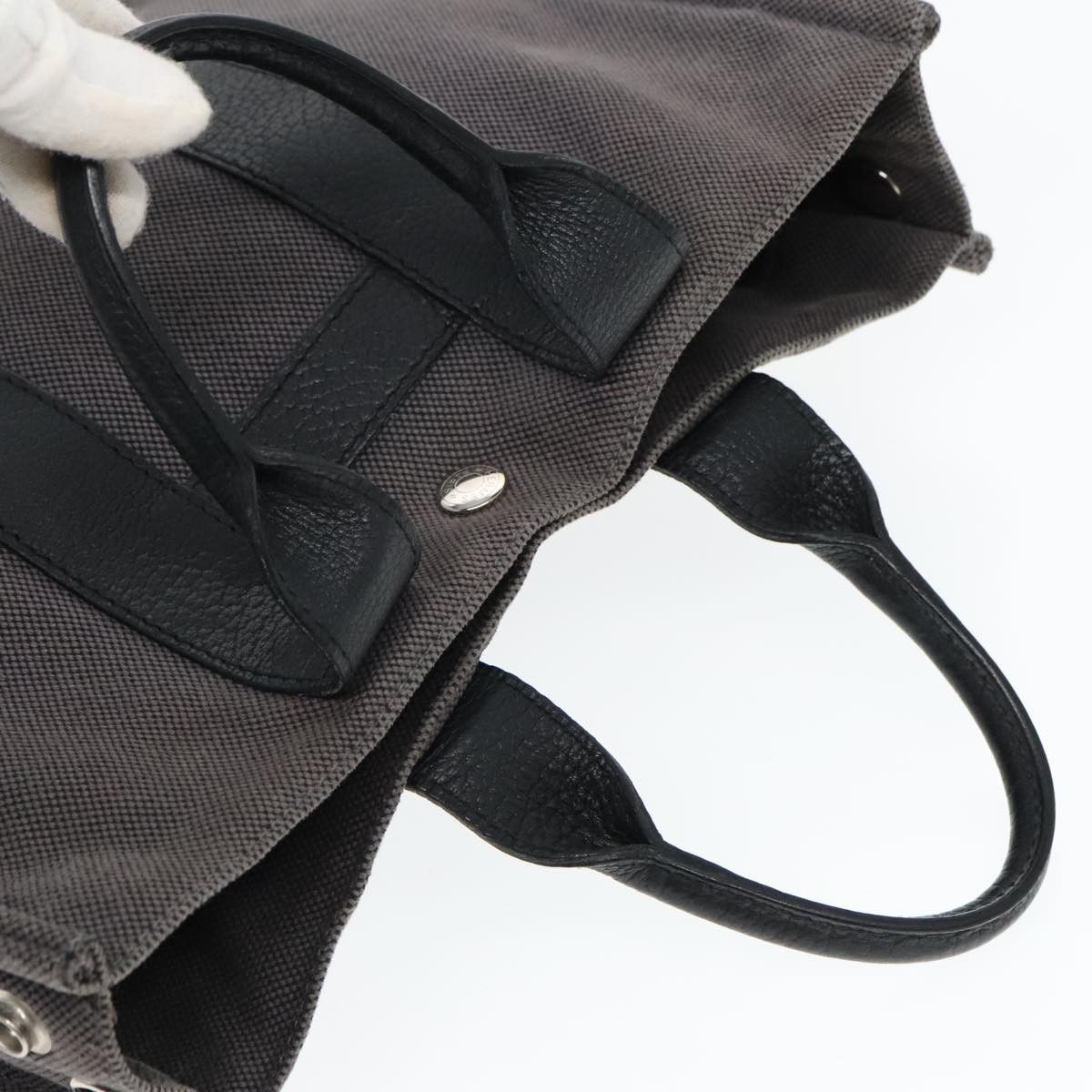 Hermes HERMES Sac Arne PM Hand Bag Canvas Gray Silver Size ONE SIZE - 6 Thumbnail