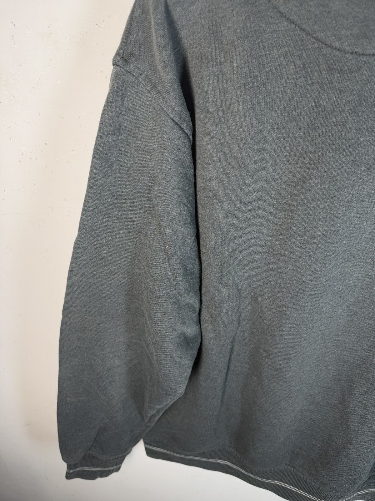 Yves Saint Laurent 90s YSL Sweatshirt 1/4 Quarter Zip Grey Sweater Vintage Size US L / EU 52-54 / 3 - 21 Thumbnail