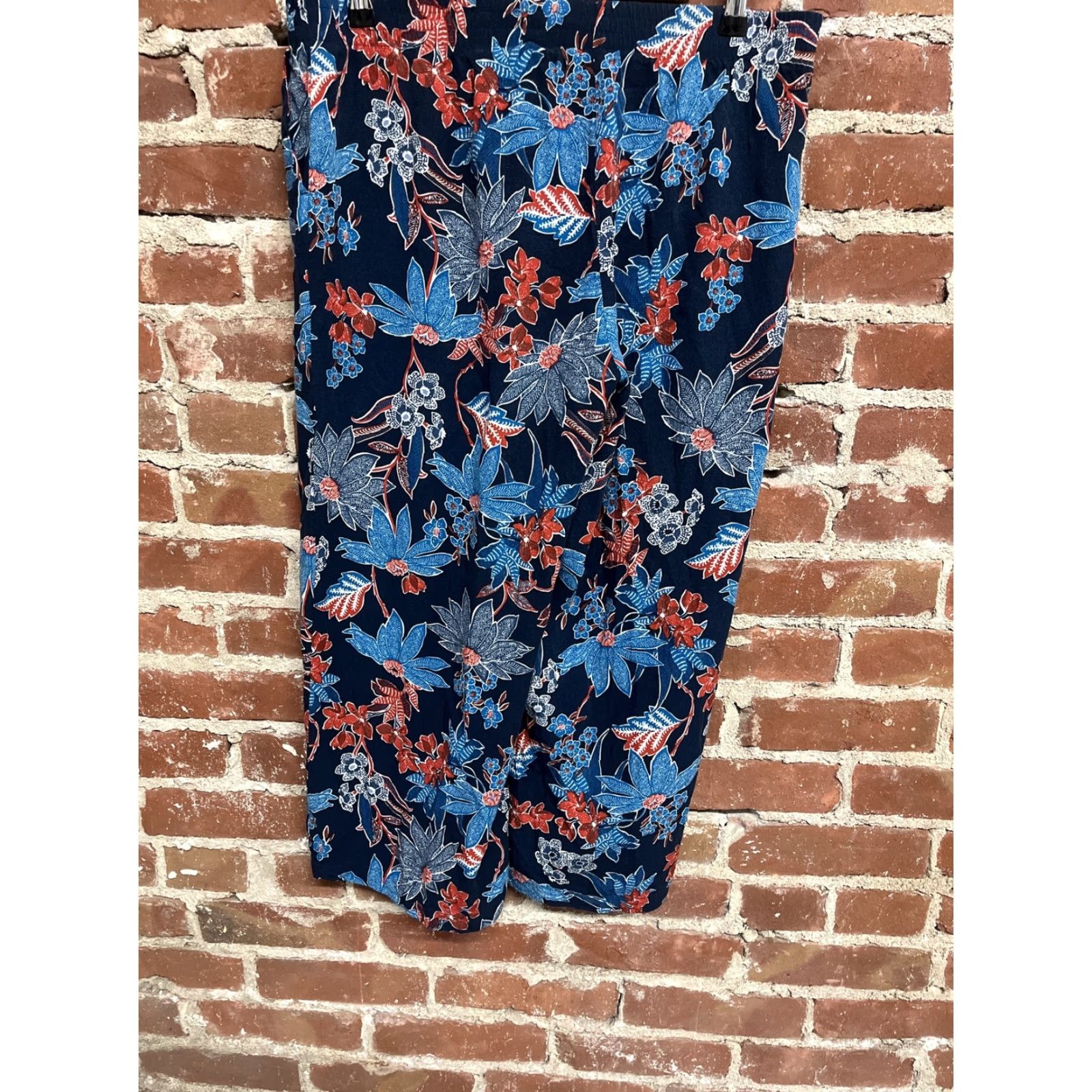 J. Jill VINTAGE J. Jill Love Linen Floral Pattern Blouse & Pull on Pants Sz Medium Blue Womens M Floral Pattern Blouse Pants Womens Blu e Love Pattern Size M / US 6-8 / IT 42-44 - 5 Thumbnail