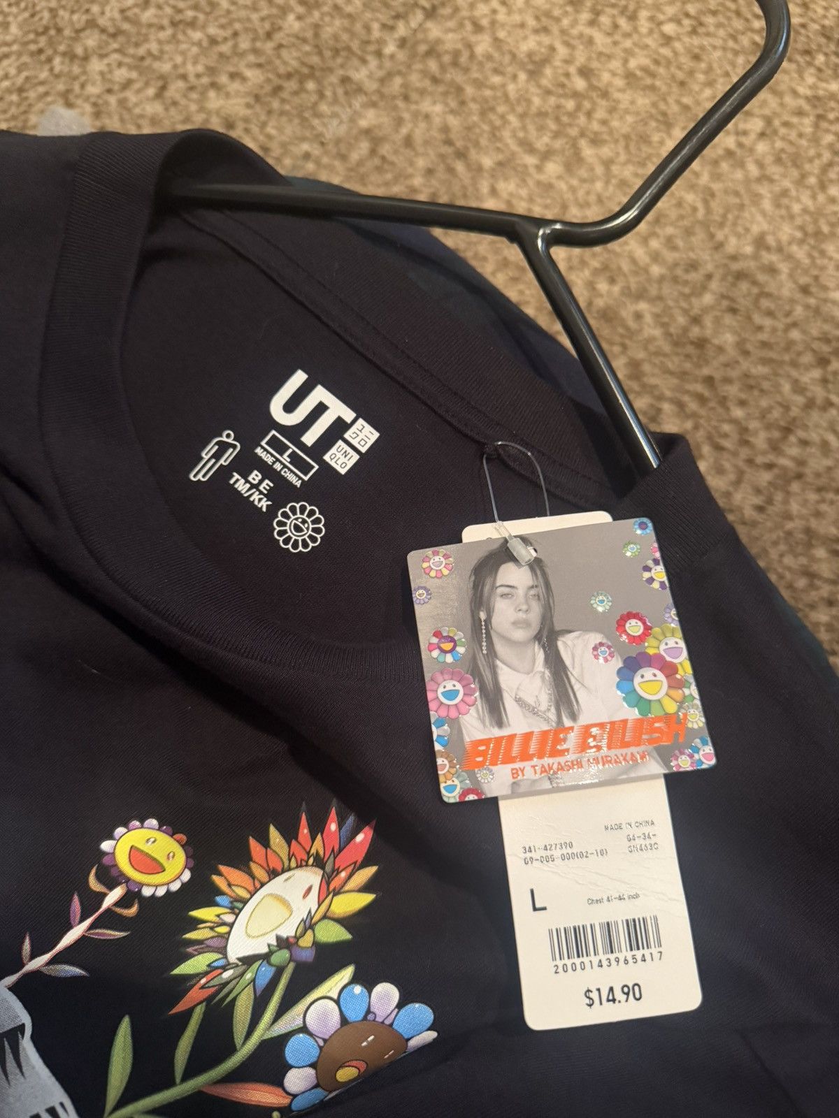 Billie Eilish × Takashi Murakami UNIQLO BILLIE EILISH TAKASHI MURAKAMI BLACK T-SHIRT Size US L / EU 52-54 / 3 - 3 Thumbnail
