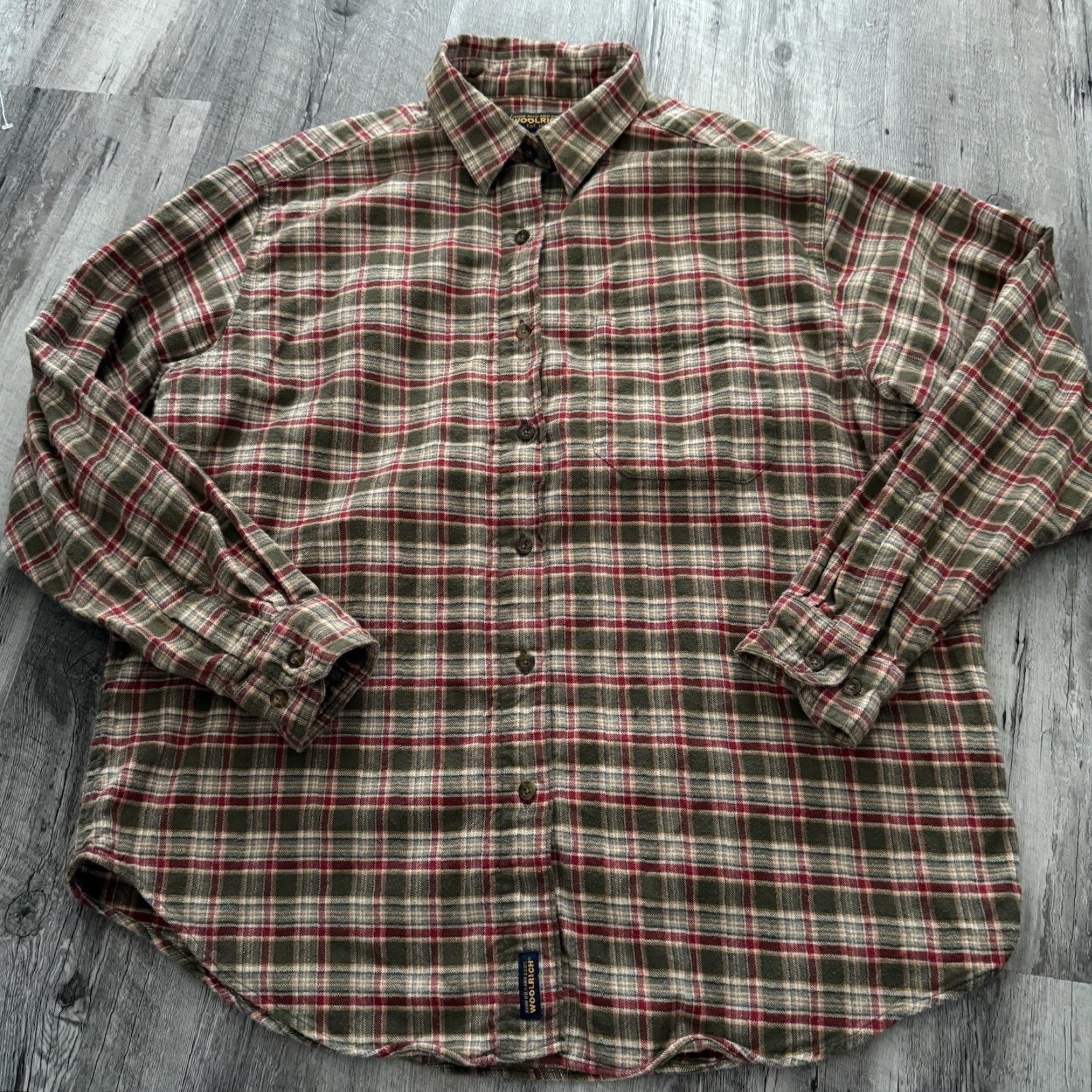Vintage Woolrich Flannel Shirt Womens Large Green Plaid Button Up 100% Cotton Size L / US 10 / IT 46 - 6 Thumbnail