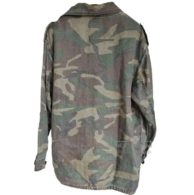 Yves Saint Laurent YSL Army Green Linen Print Long Sleeve Shirt . Size M / US 6-8 / IT 42-44 - 3 Thumbnail