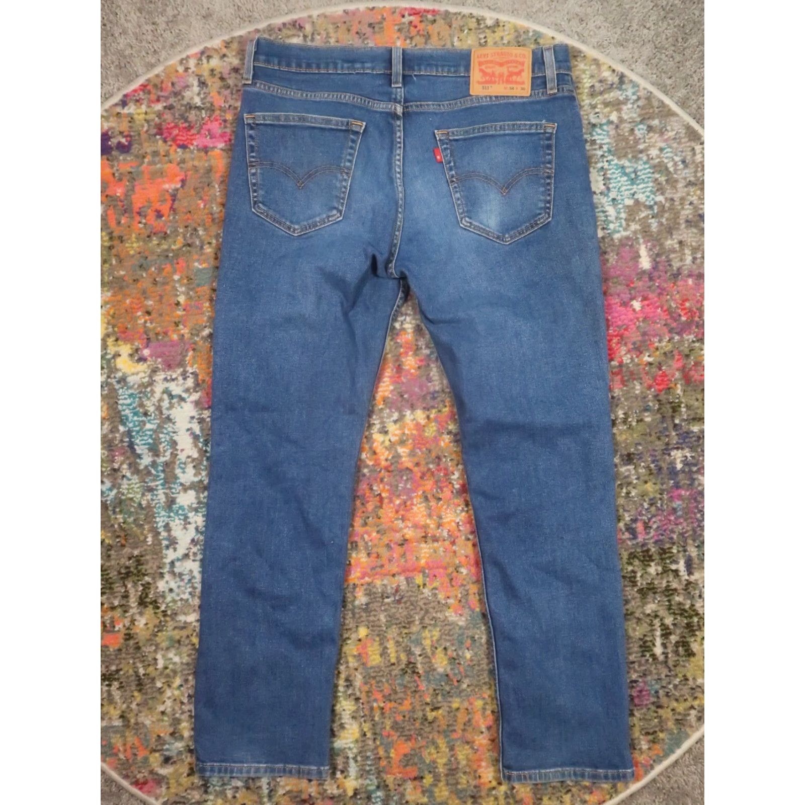Levi's LEVI'S 511 Slim Fit Jeans 34x30 Denim Blue Men Regular 34 Stretch Zipper Cotton Blend Medium Wash 511 slim fit Size US 34 / EU 50 - 2 Thumbnail