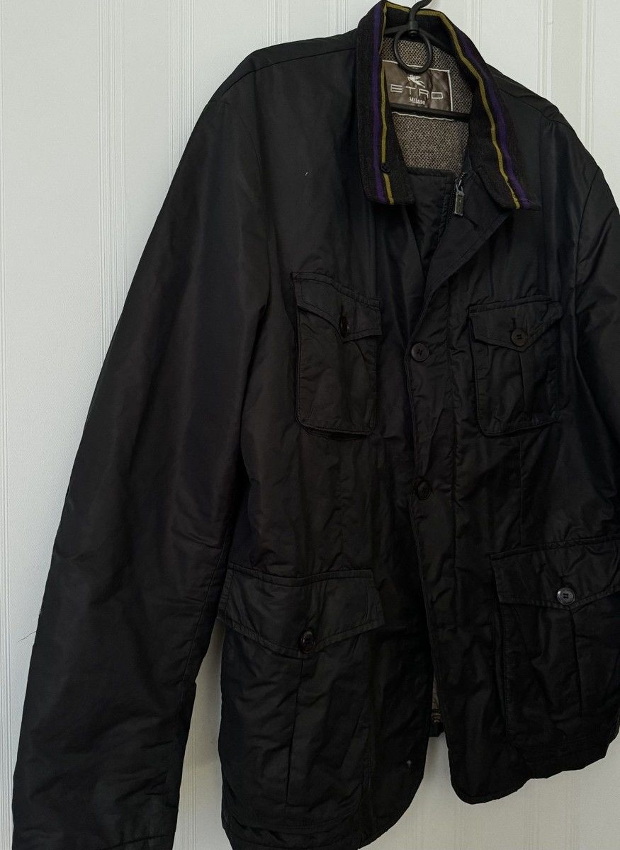 Etro Etro Milano Men’s Black Field Jacket 100% Lana Wool Size US XL / EU 56 / 4 - 9 Thumbnail