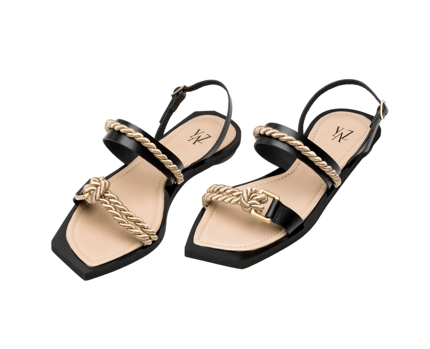 Handmade MYYAZ EPHE Sandals (BLACK GOLD) Size 42 Size US 12 / IT 42 - 1 Thumbnail