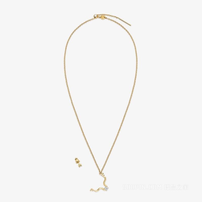o1loc1c0824 Size: OS / Astrology Necklace in Golden