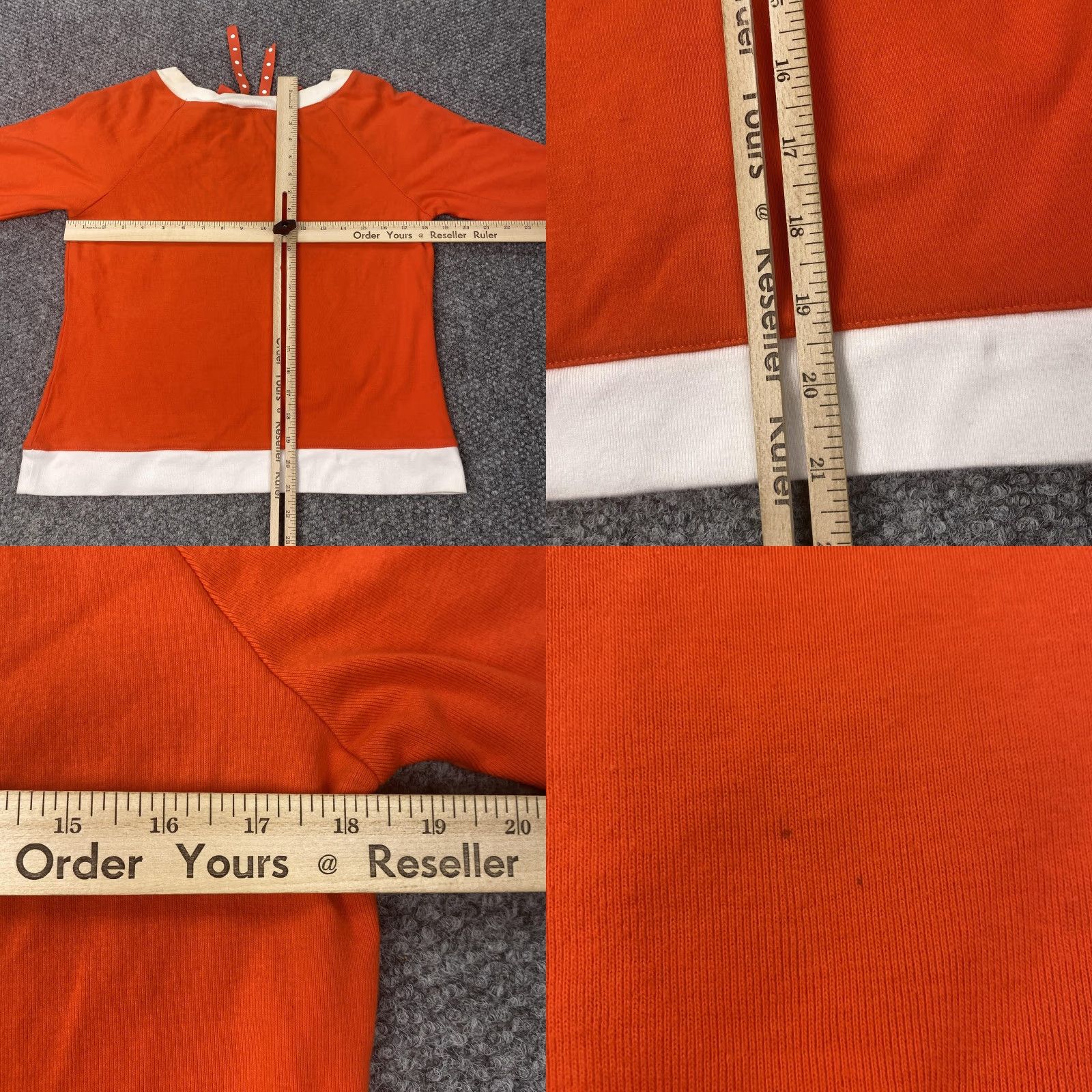 Vintage VINTAGE Sportelle Shirt Womens M Orange White Bow Scoop Neck 3/4 Sleeve Cotton Size M / US 6-8 / IT 42-44 - 8 Thumbnail