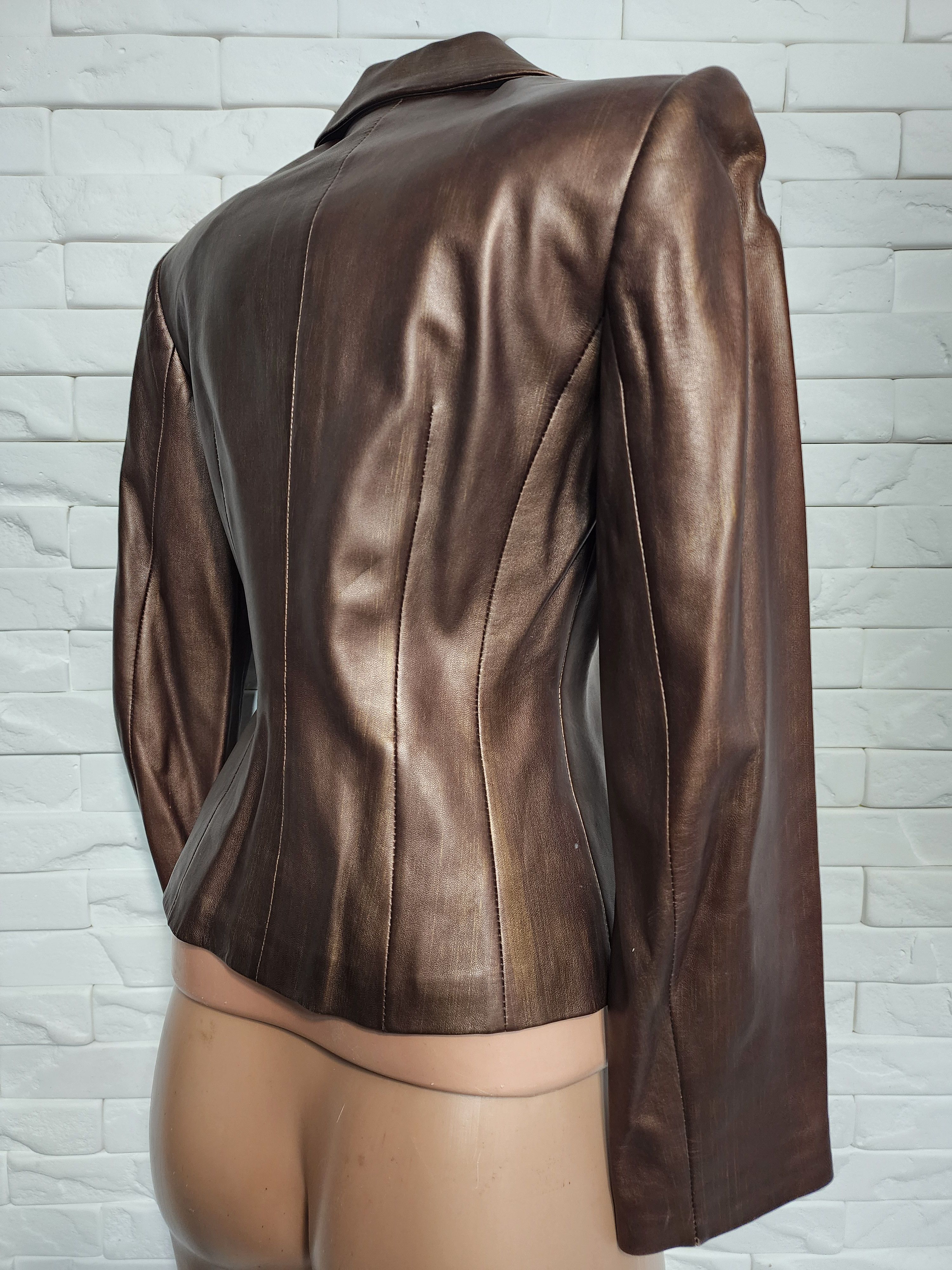 Other Brown Genuine Leather Jacket - Button Up Coat. Size S / US 4 / IT 40 - 5 Thumbnail