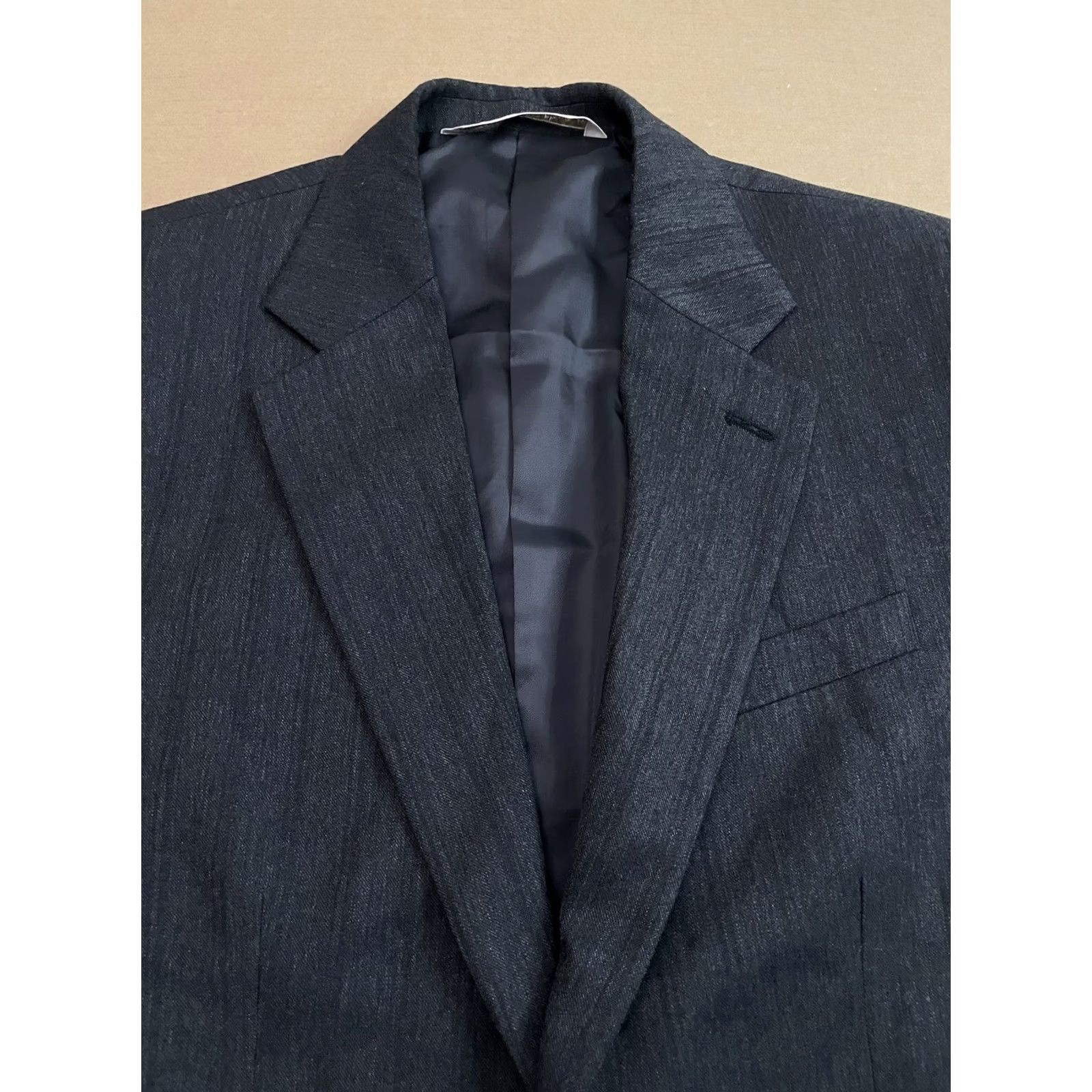 Perry Ellis VINTAGE Perry Ellis Suit Jacket Mens 38 Gray Stripe 2 Button Sport Coat Regular Fit Shirt? Size 38R - 6 Thumbnail
