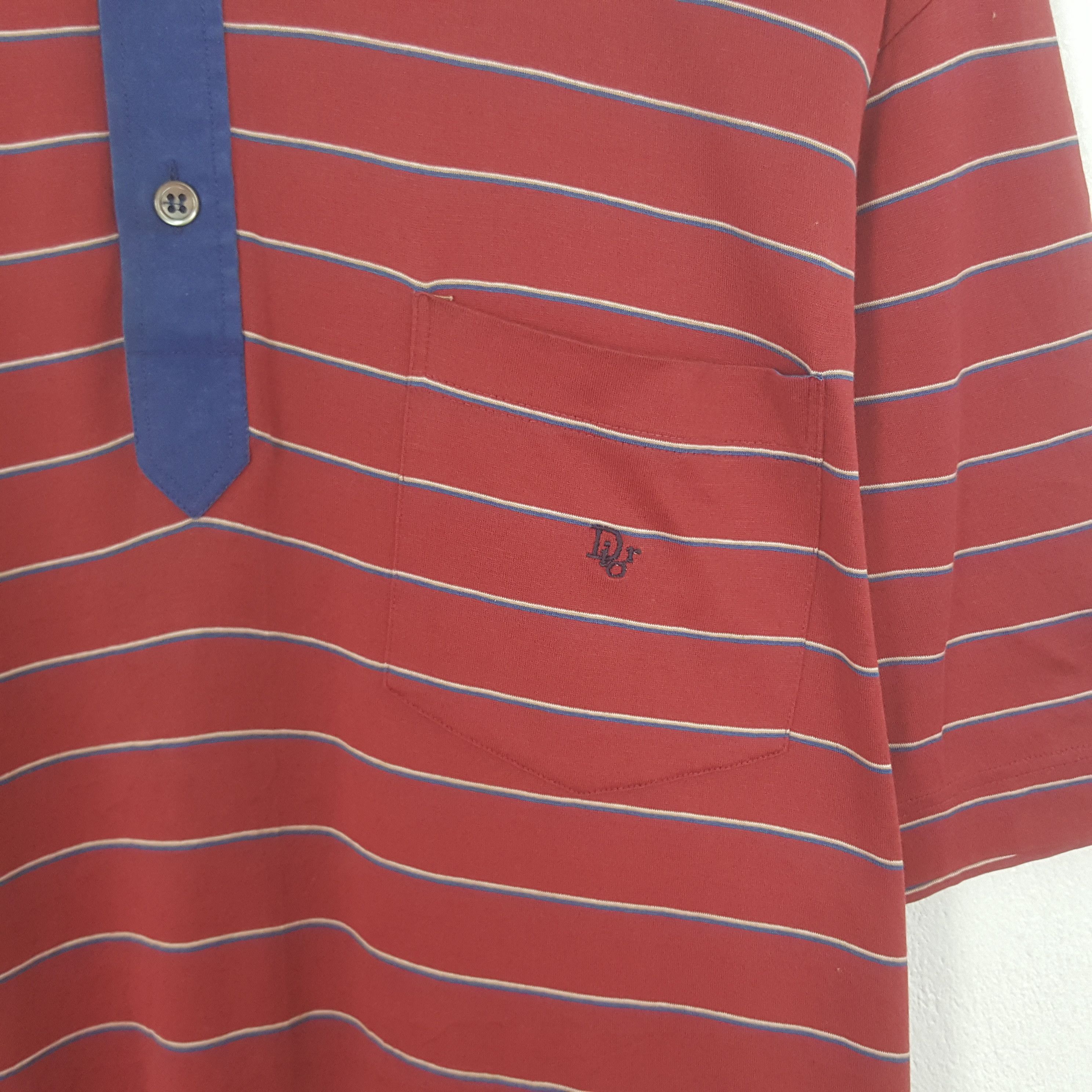 Christian Dior Monsieur Vintage Christian Dior Monsieur Striped Polos Shirt Size US L / EU 52-54 / 3 - 2 Thumbnail
