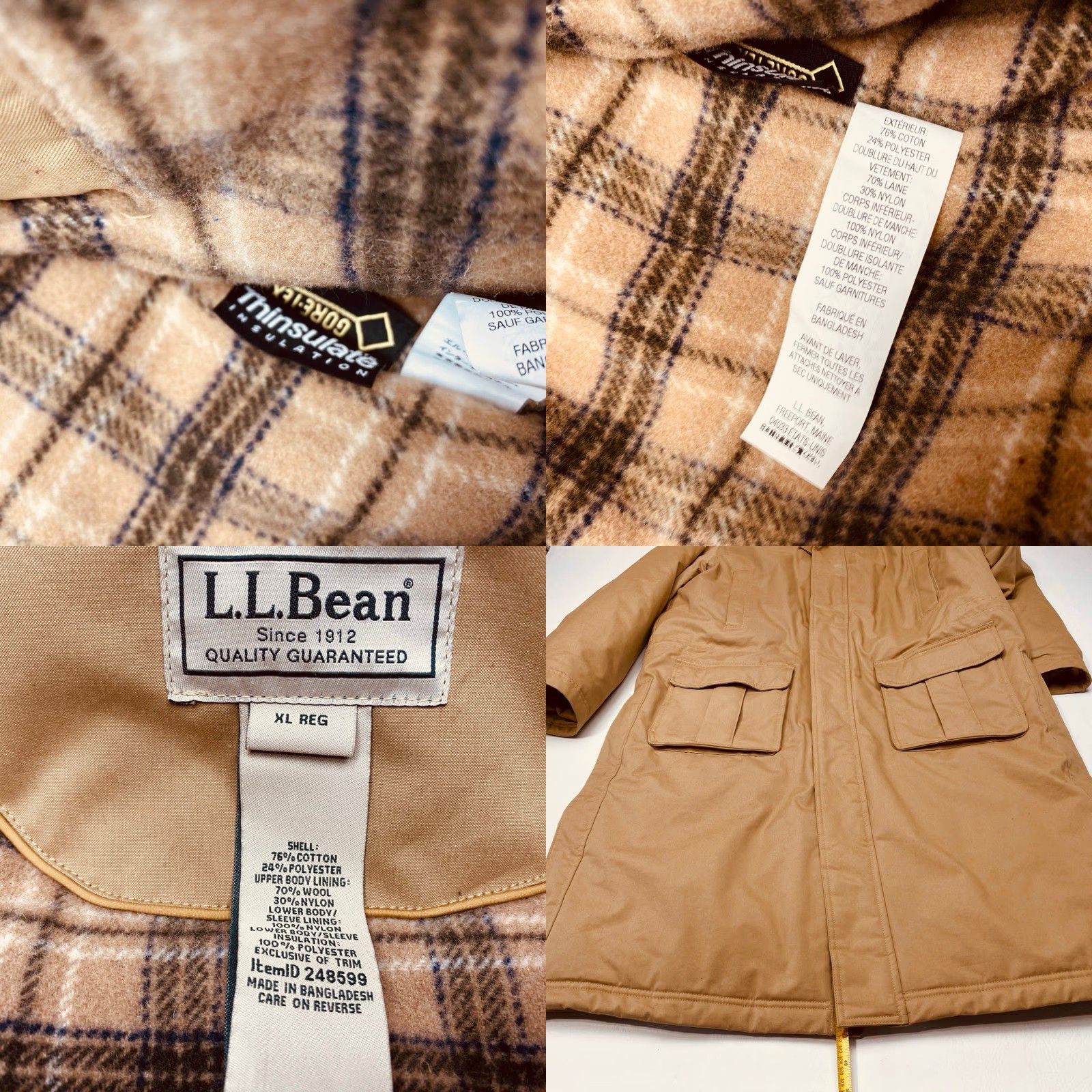 Vintage L.L. Bean Stadium Jacket Men’s XL Lined Quilted Gortex Thinsulate Cotton Wool Jacket Size US XL / EU 56 / 4 - 9 Thumbnail