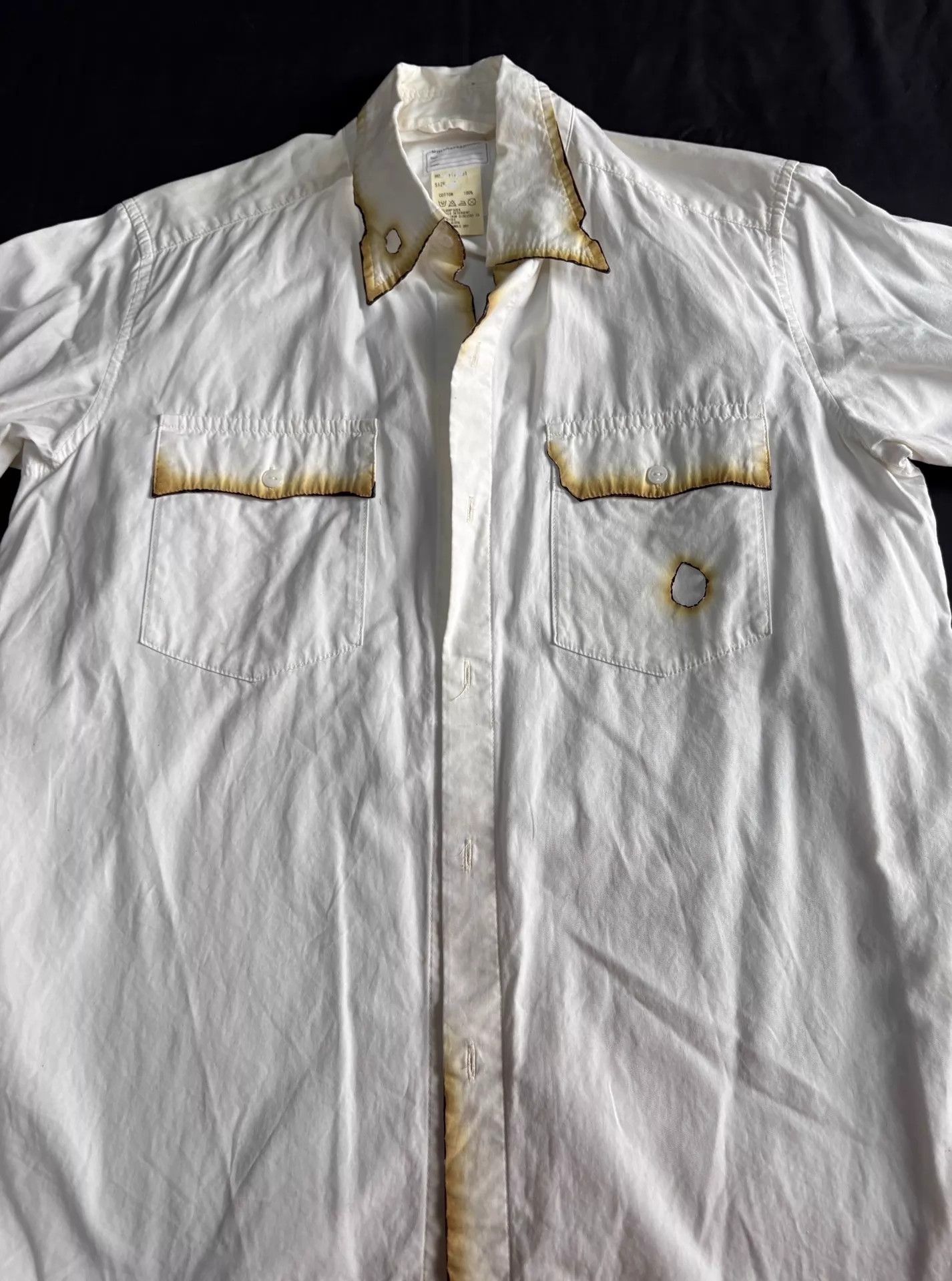 Maison MIHARA YASUHIRO MIHARA YASUHIRO Smoke Burn Distressed Vtg Shirt S Size US S / EU 44-46 / 1 - 6 Thumbnail
