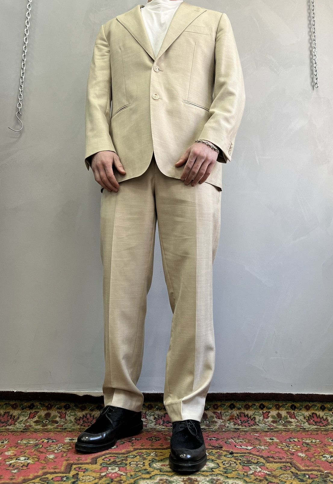 SUITSUPPLY Blazer/pants suit SILK/linen HAVANA JETTED size48 - Main Image