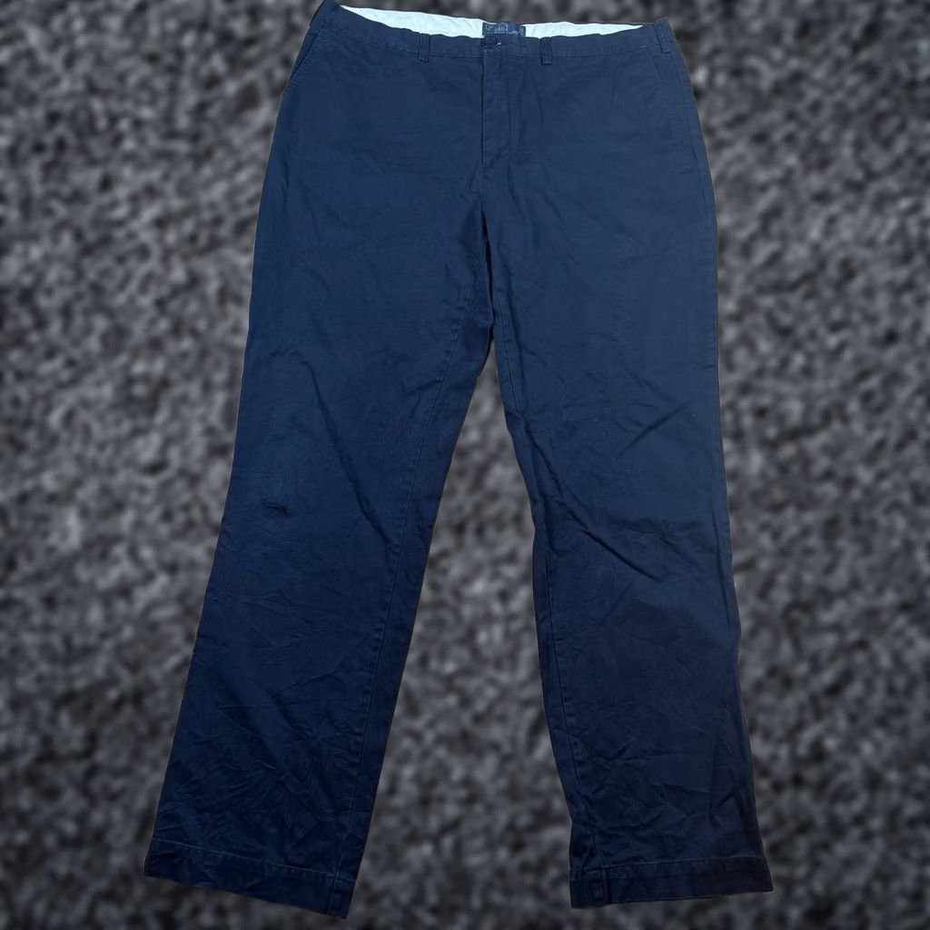 Polo Ralph Lauren VINTAGE Polo Ralph Lauren Chino Pants Mens Blue 40x36 Straight Leg Distressed 40 Blue Chino Mens Pants Size US L / EU 52-54 / 3 - 1 Thumbnail