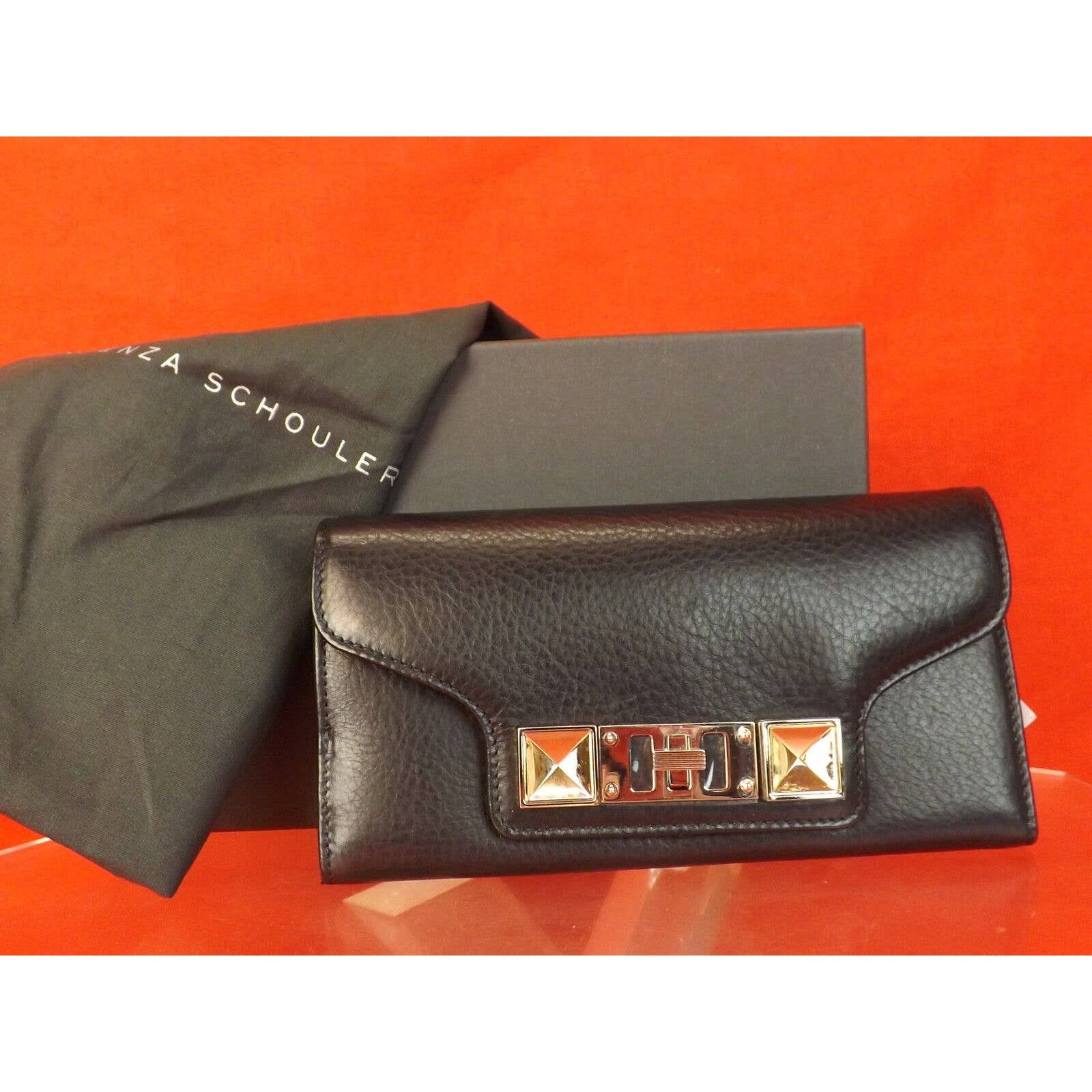 BLACK TEXTURE LEATHER PS11 CONTINENTAL CLUTCH WALLET $685