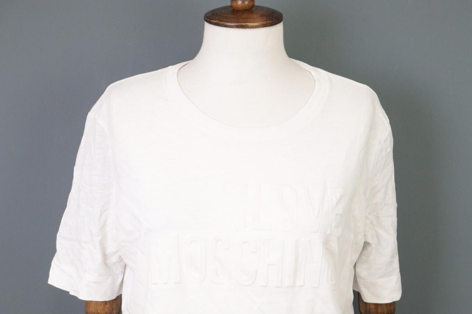 Moschino Love Moschino White Big Logo Top T-Shirt Size USA 6 / I 42 Size XS / US 0-2 / IT 36-38 - 3 Thumbnail