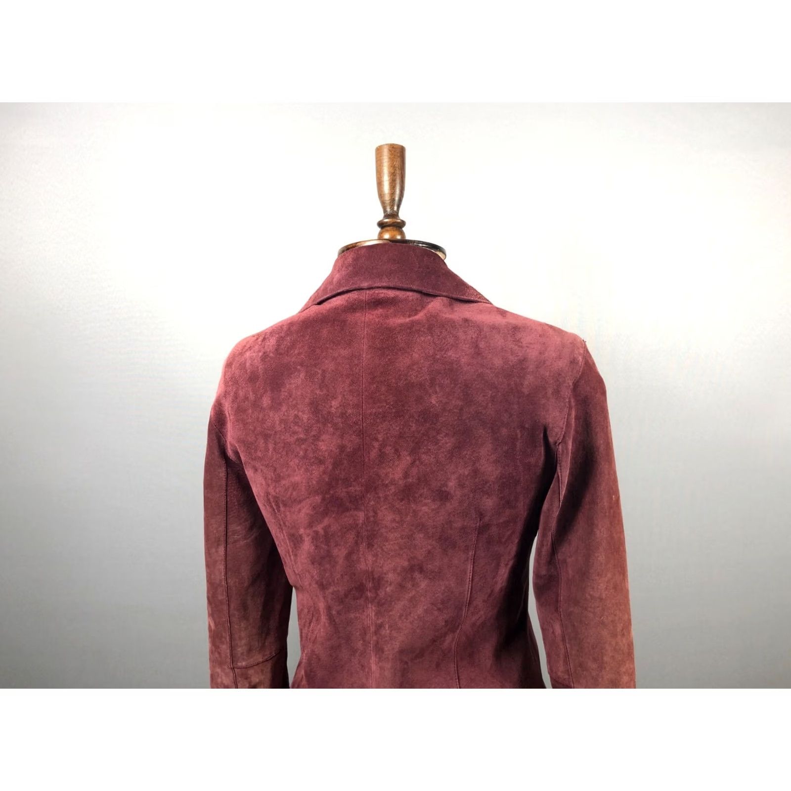 Vintage Chine Collection Real Leather Burgundy Jacket Women Size 3 Shirt Jacket Regular Fit Long Sleeve Womens Size XS / US 0-2 / IT 36-38 - 5 Thumbnail