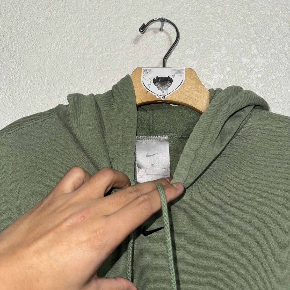 Nike Vintage Sunfaded Sage Green Nike Center Swoosh Hoodie Size US M / EU 48-50 / 2 - 2 Thumbnail
