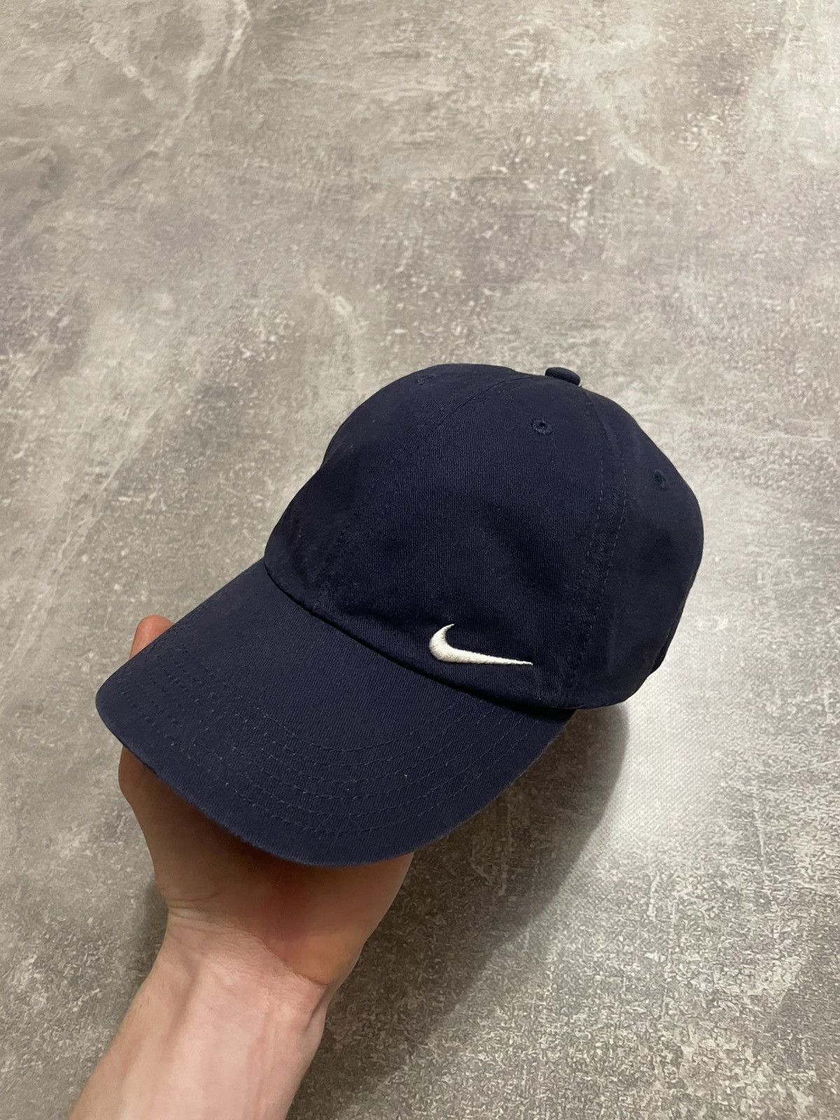 Nike × Vintage Vintage Nike Swoosh Logo Navy Blue Cap Hat Y2K Size ONE SIZE - 2 Thumbnail