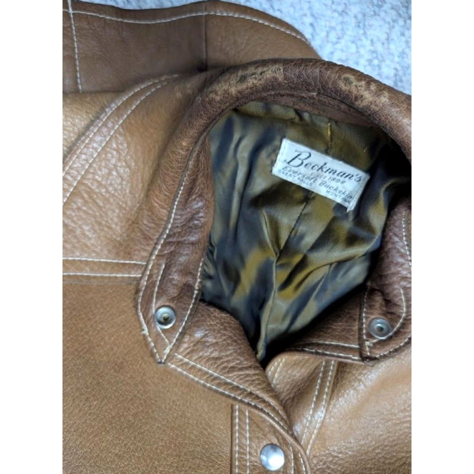 Vintage VINTAGE Buckskin Belted overcoat Brown deerskin leather Buckskin Belt Buckle 1970s Women M Hippie Boho Western Trench Coat Snap Belt #Mens Womens Size M / US 6-8 / IT 42-44 - 5 Thumbnail