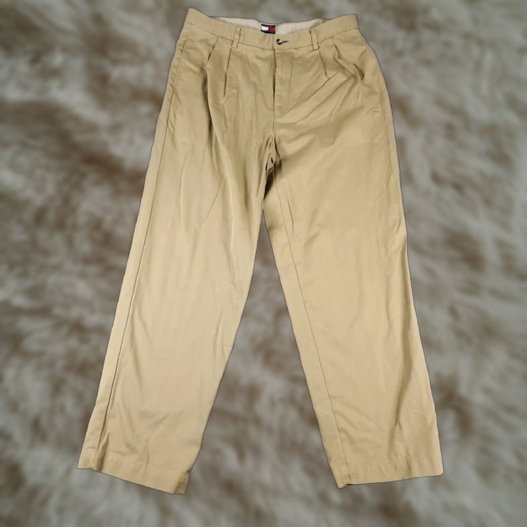 Tommy Hilfiger Tommy Hilfiger Chino Pants Mens 38x32 Beige Pleated Regular Fit Casual Workwear Size US 38 / EU 54 - 1 Thumbnail