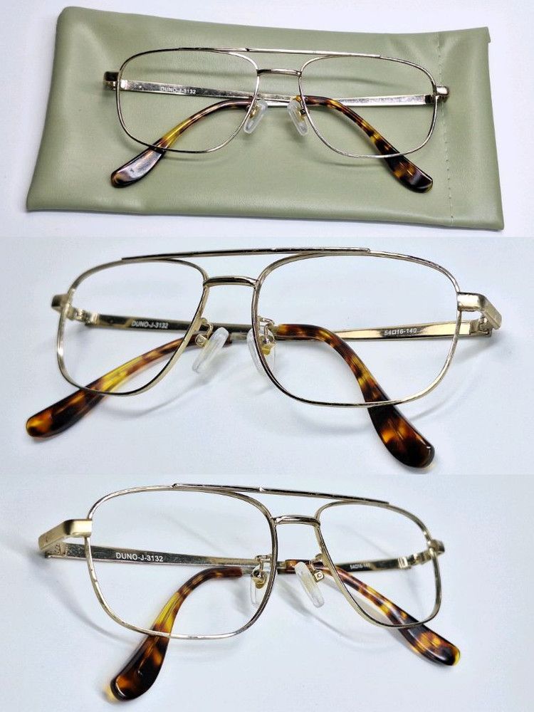 Other 1990s DUNO J-3132 Gold Double Bridge Aviator Eyeglasses Size ONE SIZE - 2 Thumbnail