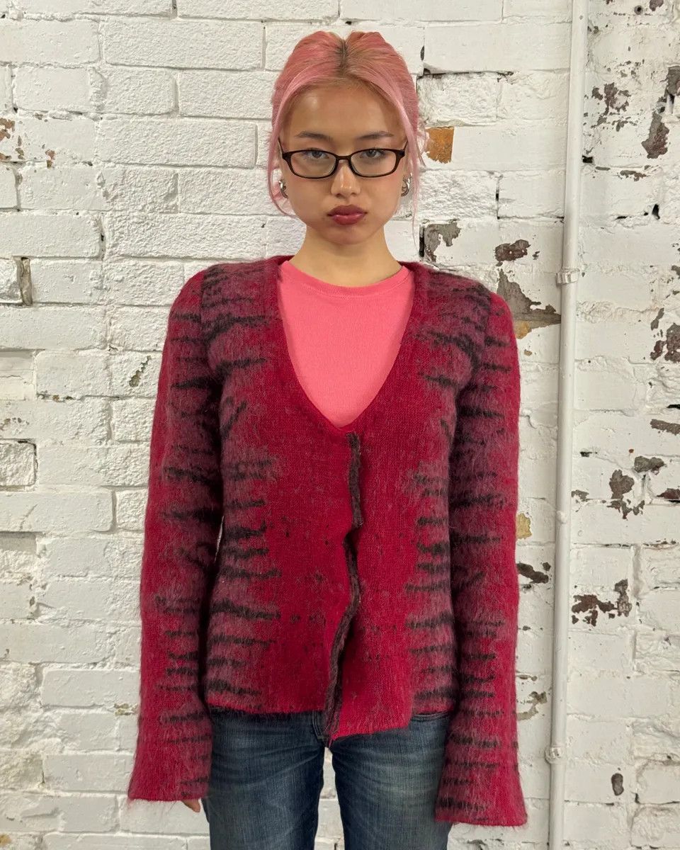 Roberto Cavalli 2000s Roberto Cavalli Red Devil Zebra Cardigan Size M / US 6-8 / IT 42-44 - 2 Thumbnail