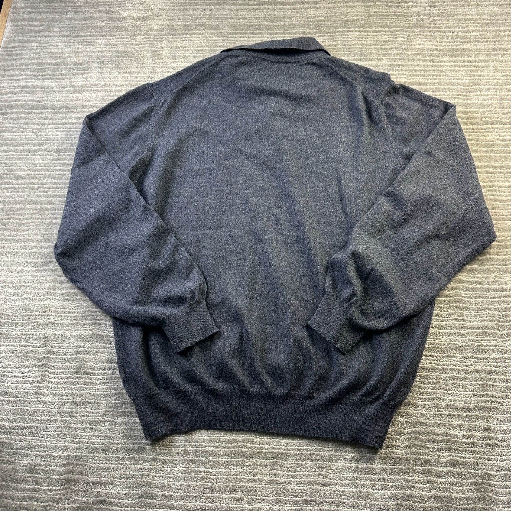 Nordstrom Nordstrom Polo Shirt Mens XL Knit Wool Merino Italy Gr ay Logo Button Vintage? No Polo Shirt Size US XL / EU 56 / 4 - 2 Thumbnail