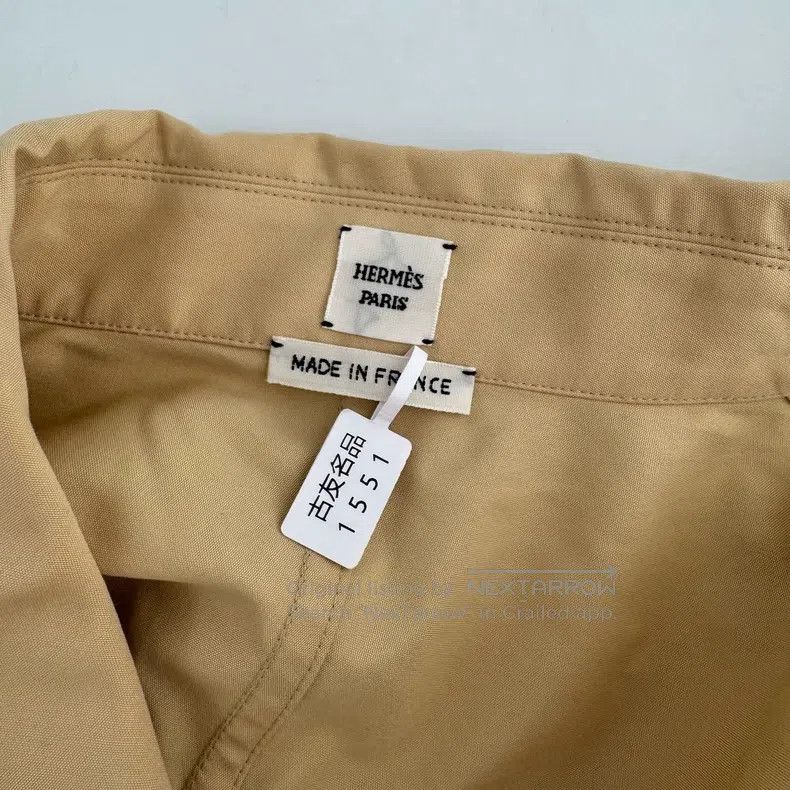 Hermes Hermes Asymmetrical Shirt Jacket, Khaki Size XS / US 0-2 / IT 36-38 - 4 Thumbnail