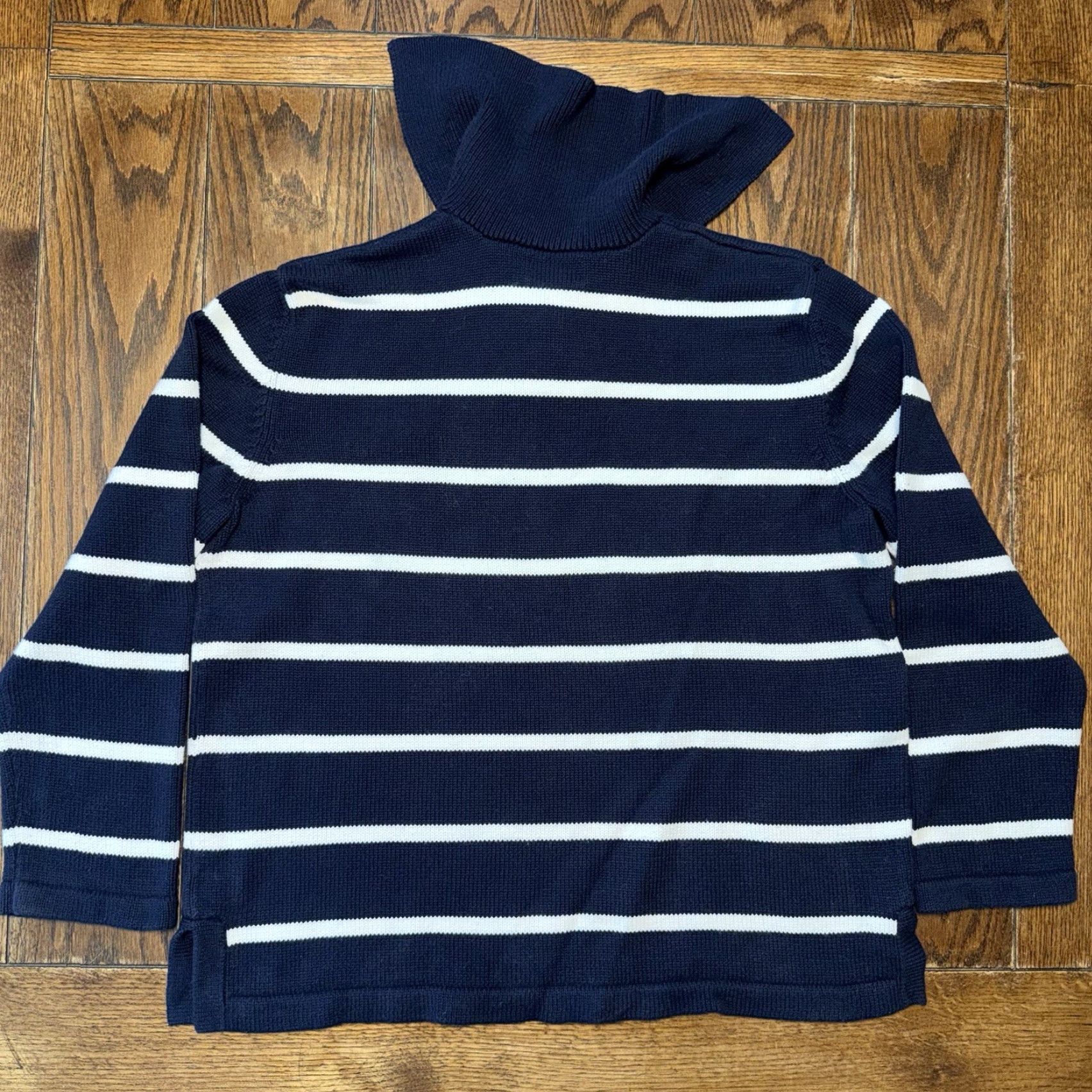 Ralph Lauren VINTAGE Lauren Ralph Lauren Mens Blue White Striped Shawl Neck Sweater XL Crest Logo Size US XL / EU 56 / 4 - 4 Thumbnail