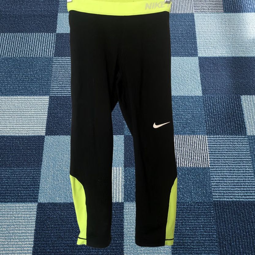 Nike Nike Pro Leggings Womens XS Black Neon Logo Dri Fit Athletic Pants Size 26" / US 2 / IT 38 - 1 Thumbnail