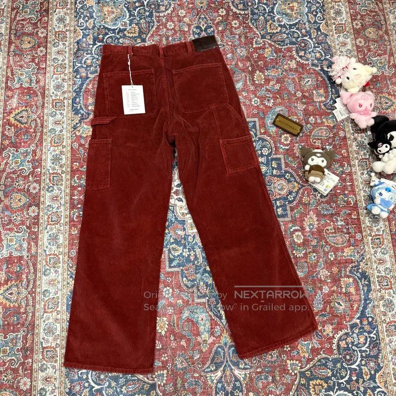 Our Legacy Our Legacy Corduroy Loggers Straight Leg Pants, Red Cordur Size US 30 / EU 46 - 4 Thumbnail