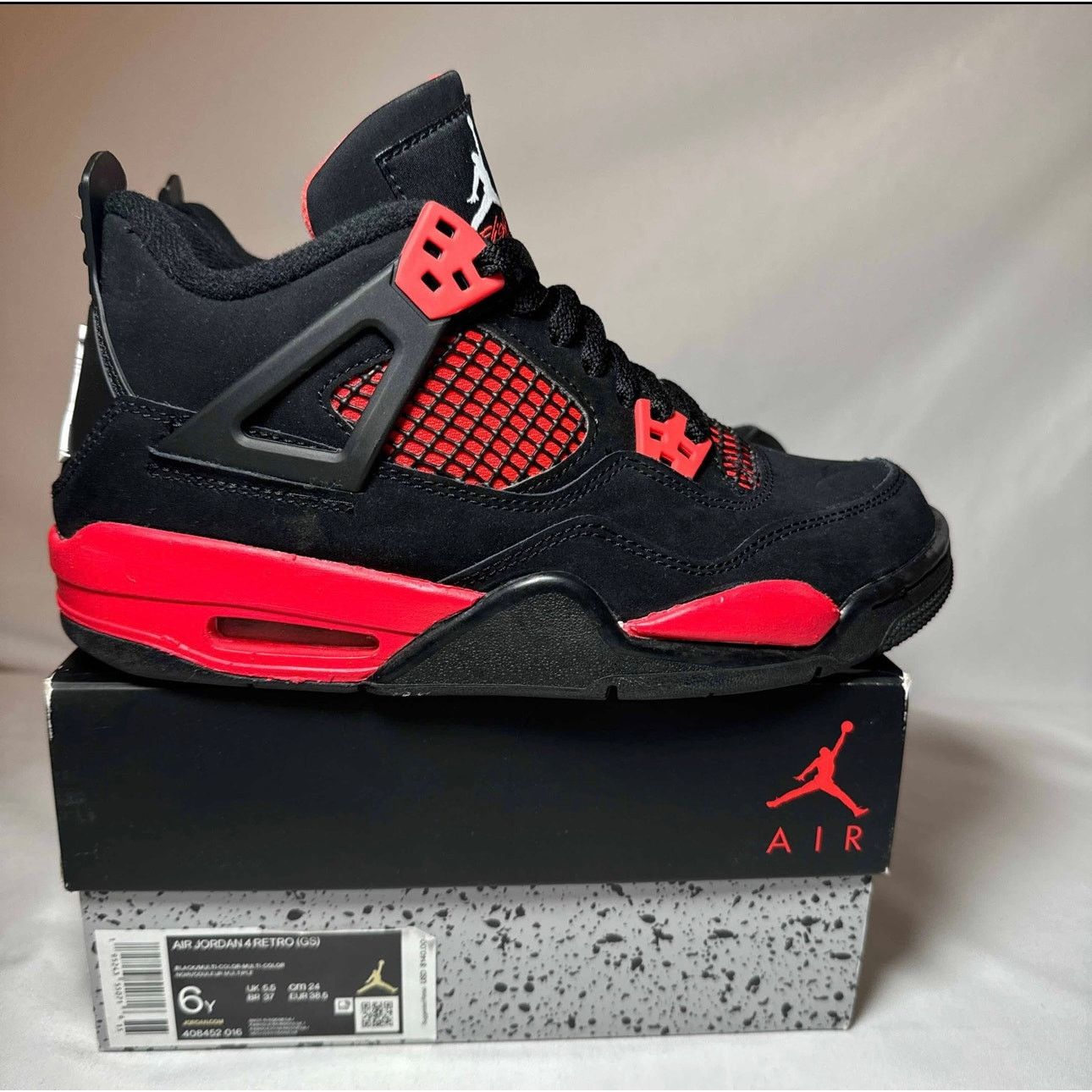 Jordan Brand × Nike Size 6 - Nike Air Jordan 4 Retro GS Red Thunder Men's Shoes Size US 6 / EU 39 - 1 Thumbnail