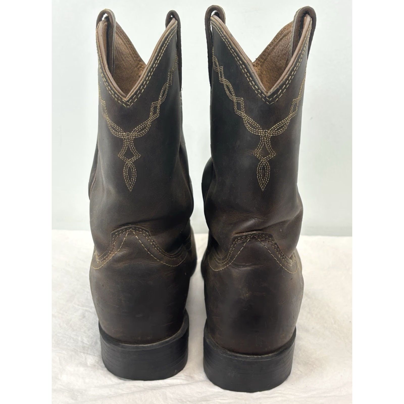 Ariat Ariat Men’s Heritage Roper DistressedLeather Brown Cowboy Western Boots EE 11 Size Leather Upper Mid-Calf Cowboy Theme Mens Shoes Boots Size US 11 / EU 44 - 5 Thumbnail