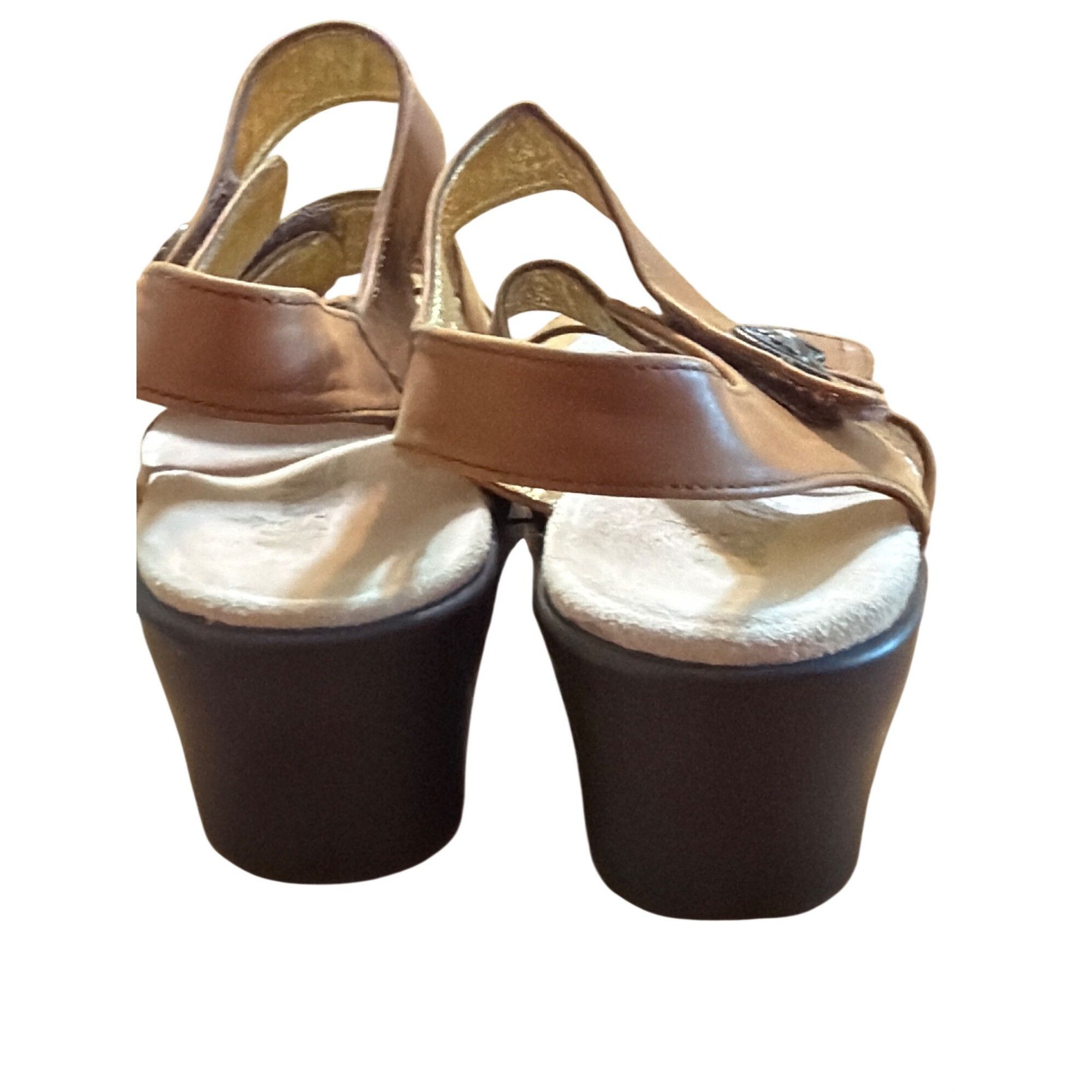 Other Alegria Brown Leather Strappy Sandals Comfort Wedges Shoes H Size US 7 / IT 37 - 5 Thumbnail