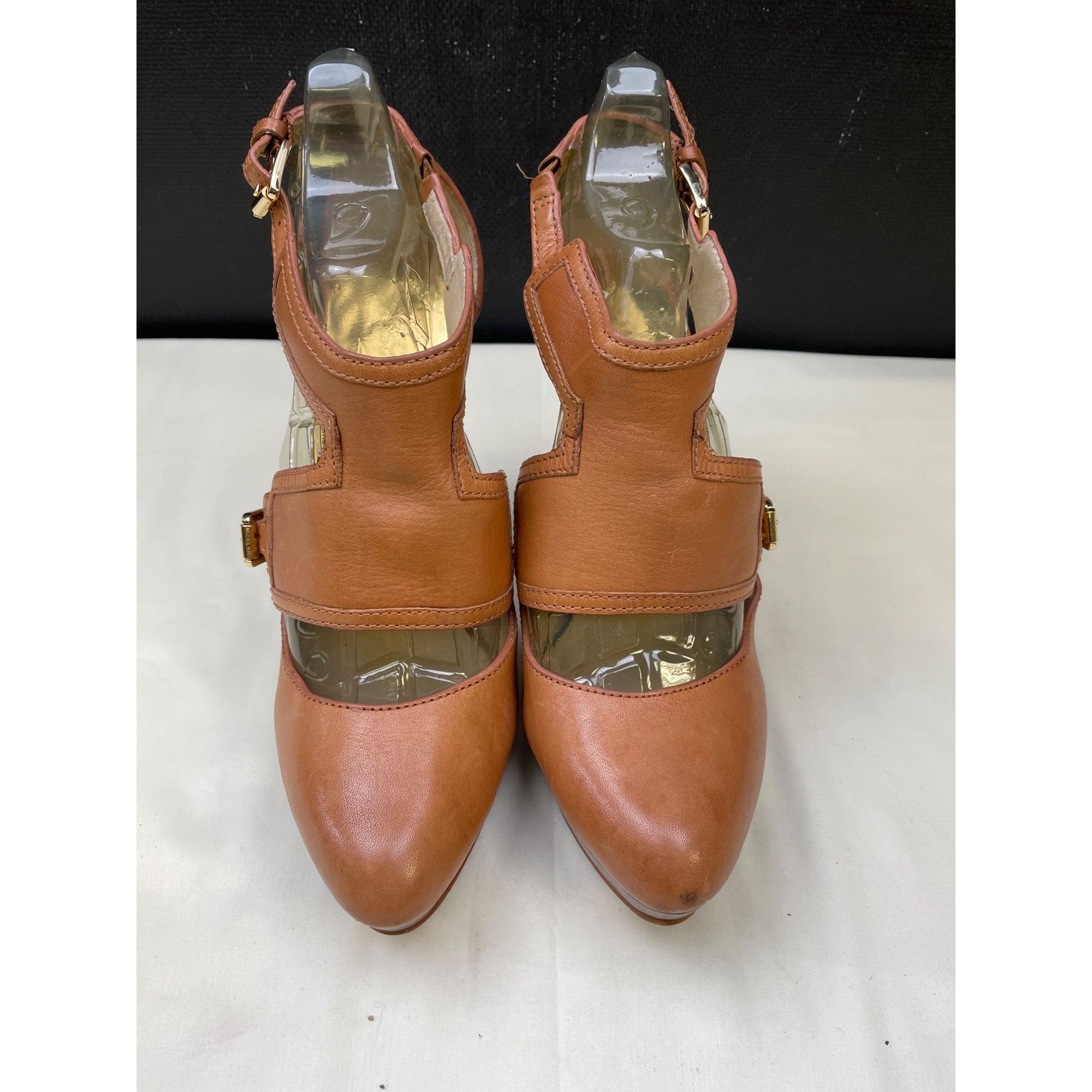 Michael Kors Michael Kors Women's Tan Leather Shoes/ Heels 4.5" Size 8M S Size US 8 / IT 38 - 2 Thumbnail
