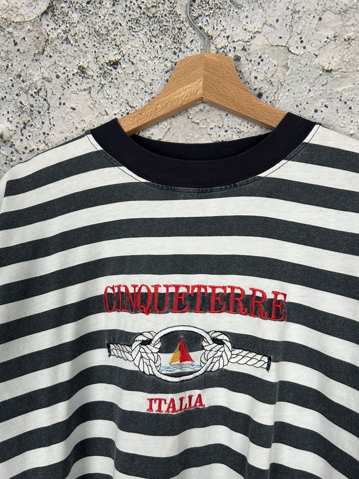 Vintage Vintage Stripped Cinqueterre Italy Embroidered Logo Tee Size US M / EU 48-50 / 2 - 3 Thumbnail