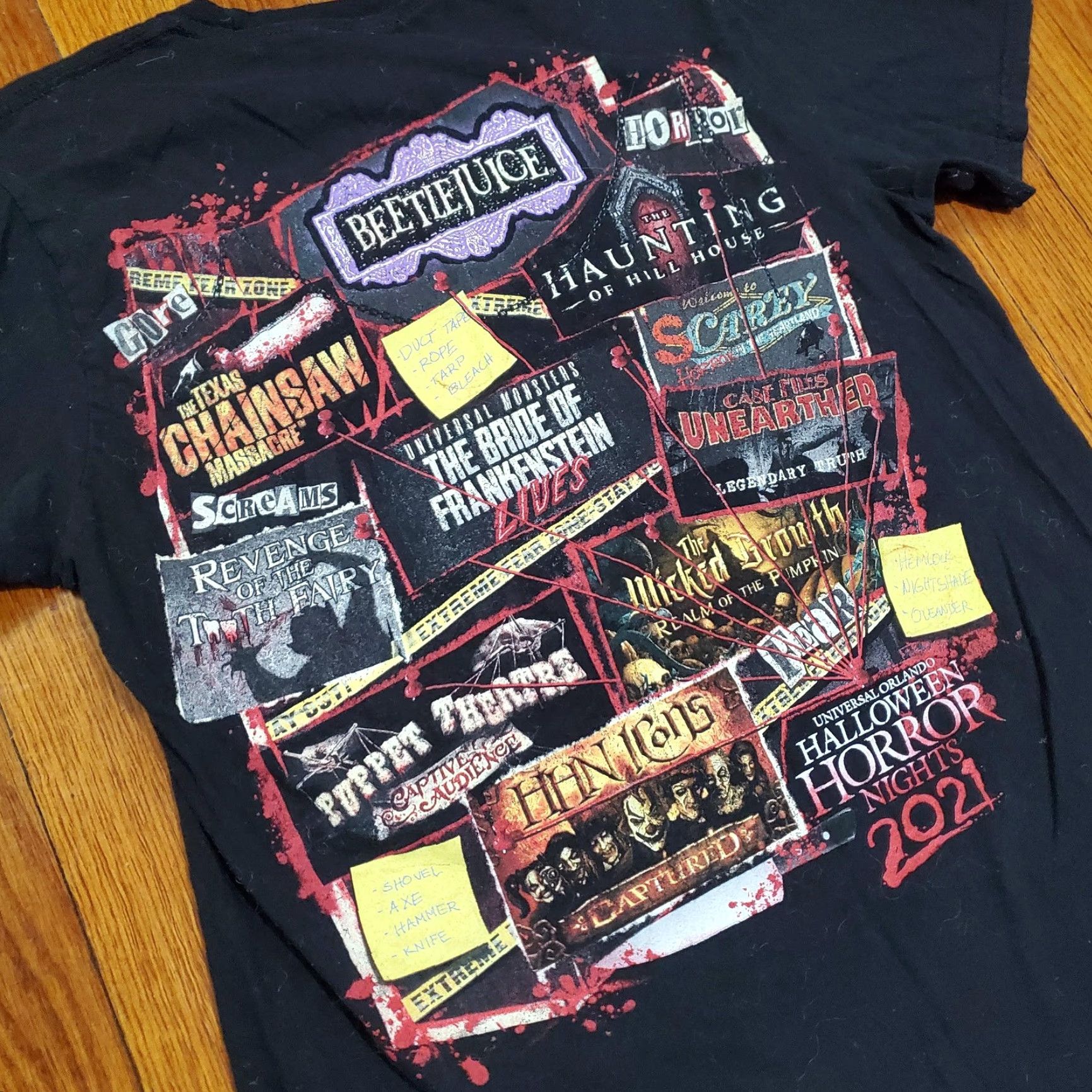 Vintage VINTAGE Universal Studios Halloween Horror Nights 2021 Shirt Mens S Black Haunted Houses E Size US S / EU 44-46 / 1 - 2 Thumbnail