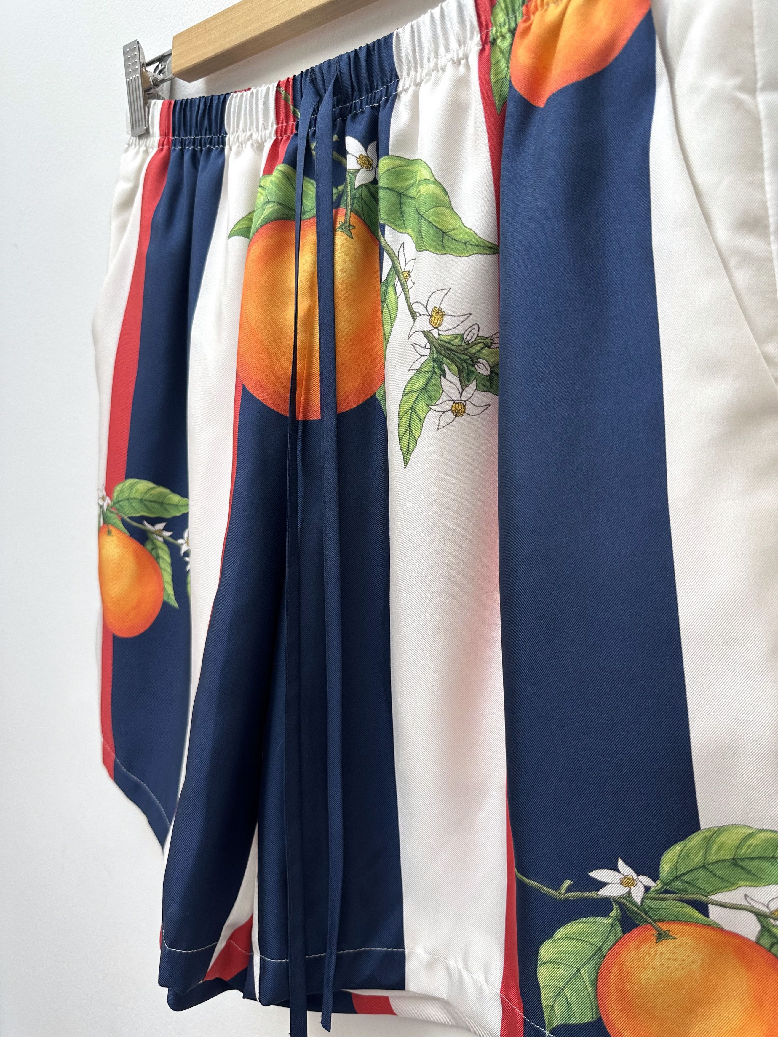 Casablanca Maxfield Exclusive (2019 Archive) Orange Stripe Silk Shorts Size US 32 / EU 48 - 3 Thumbnail