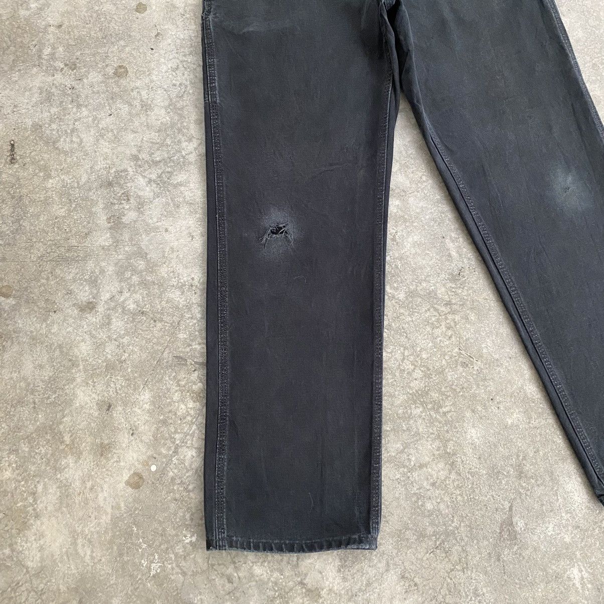 Carhartt Vintage Carhartt Faded Black Ripped Carpenter Work Pants Size US 32 / EU 48 - 5 Thumbnail