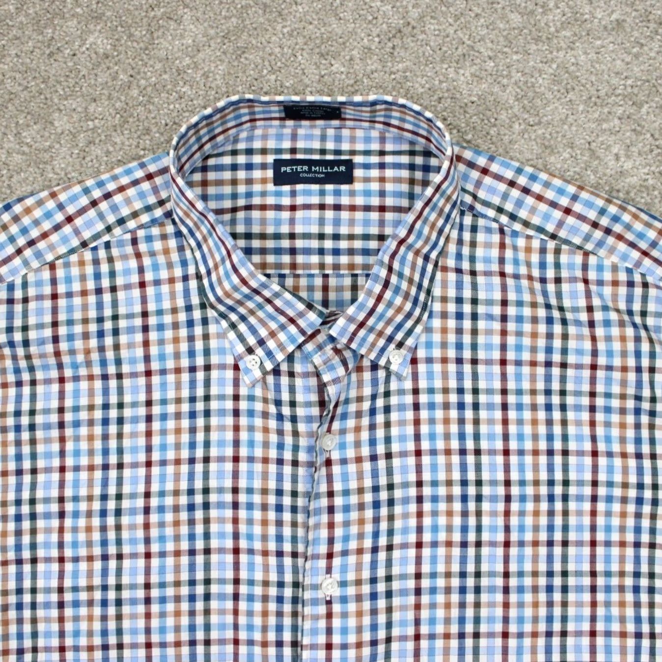 Peter Millar Peter Millar Collection Shirt Mens 2XL Blue Plaid Cotton L/S Button-Up | Button-Down Casual Formal Workwear Men 2XL XXL Regular Button-Up Shirt Size US XXL / EU 58 / 5 - 6 Thumbnail