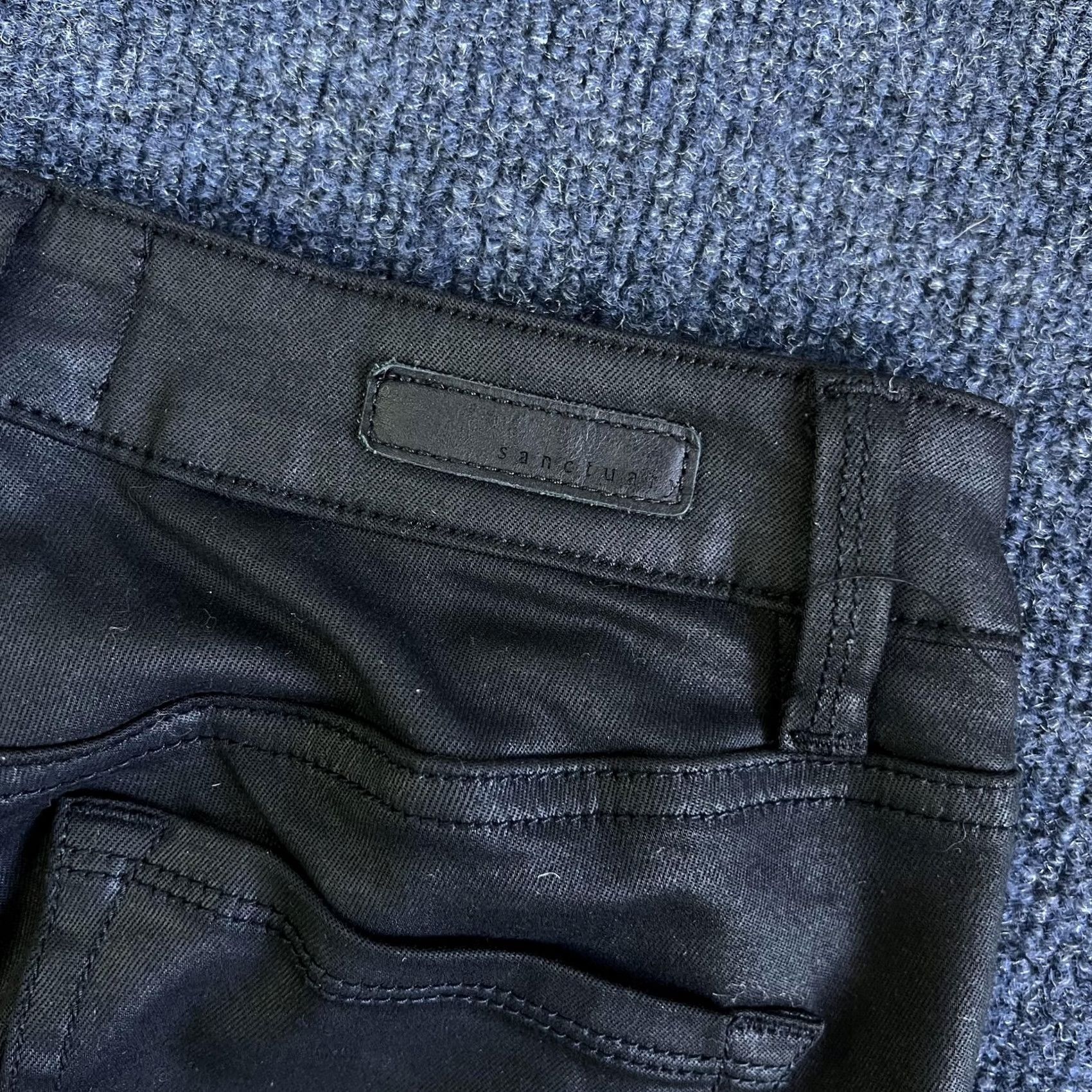 Sanctuary Sanctuary Jeans Womens 4/27 Black Mid Rise Skinny Coated Stretch Denim Pants Size 27" / US 4 / IT 40 - 4 Thumbnail