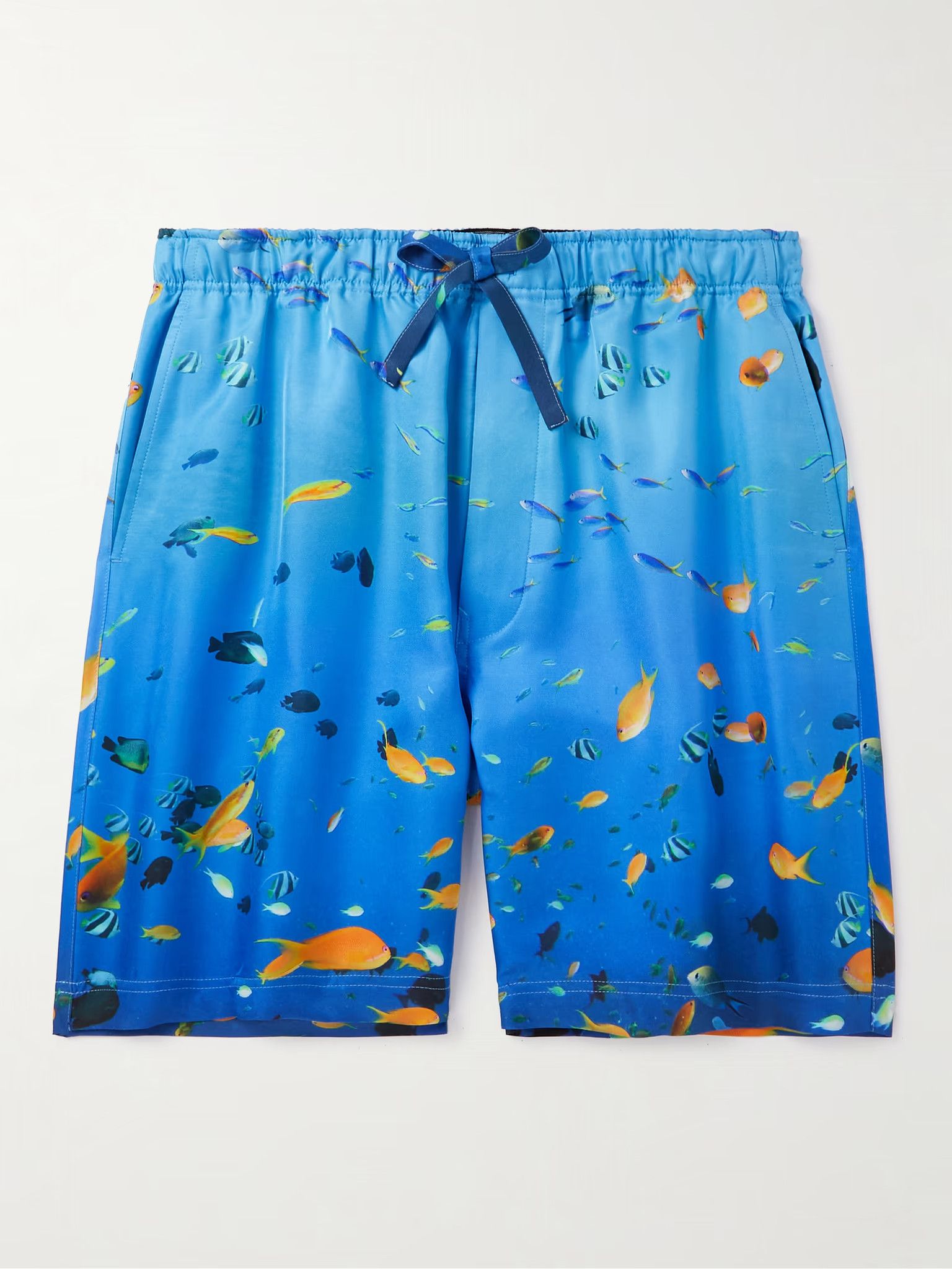Loewe Straight-Leg 100% Silk Aquarium Print Shorts Size US 32 / EU 48 - 1 Thumbnail