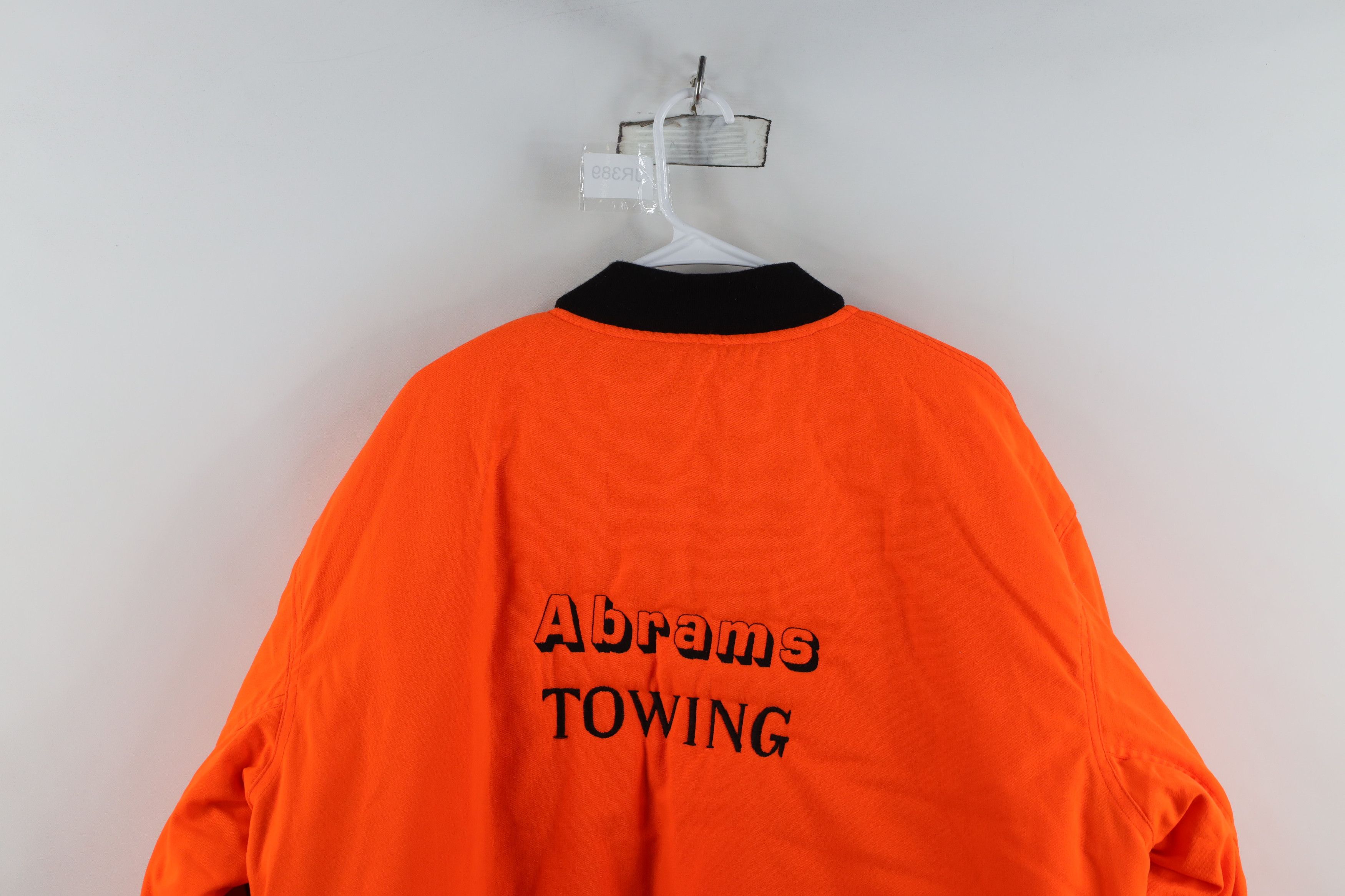 Vintage Vintage 90s Abrams Towing Quilted Bomber Jacket Blaze Orange Size US XL / EU 56 / 4 - 15 Thumbnail