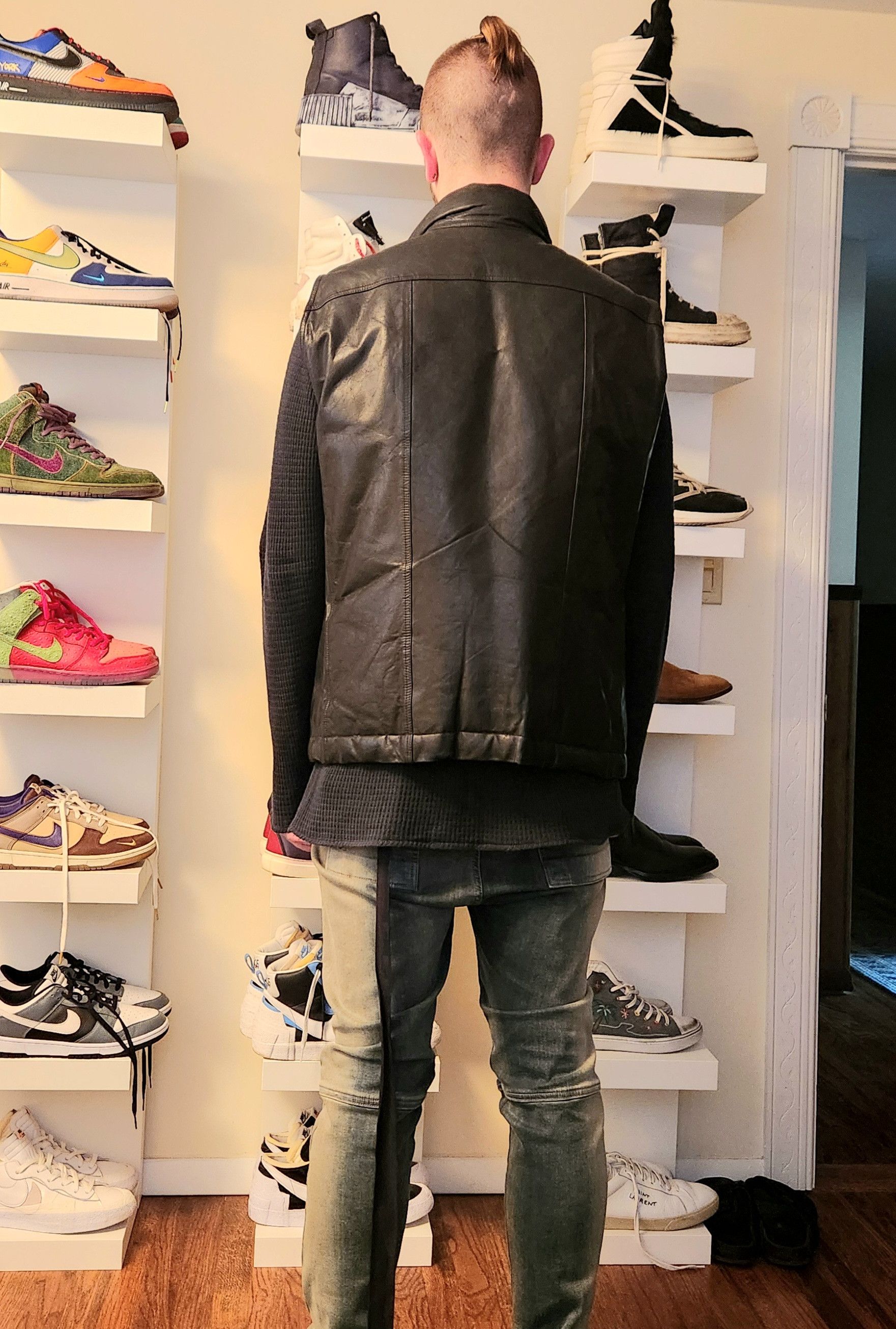 Rick Owens Rick Owens Calfskin Asymmetrical Down vest Size US XL / EU 56 / 4 - 9 Thumbnail