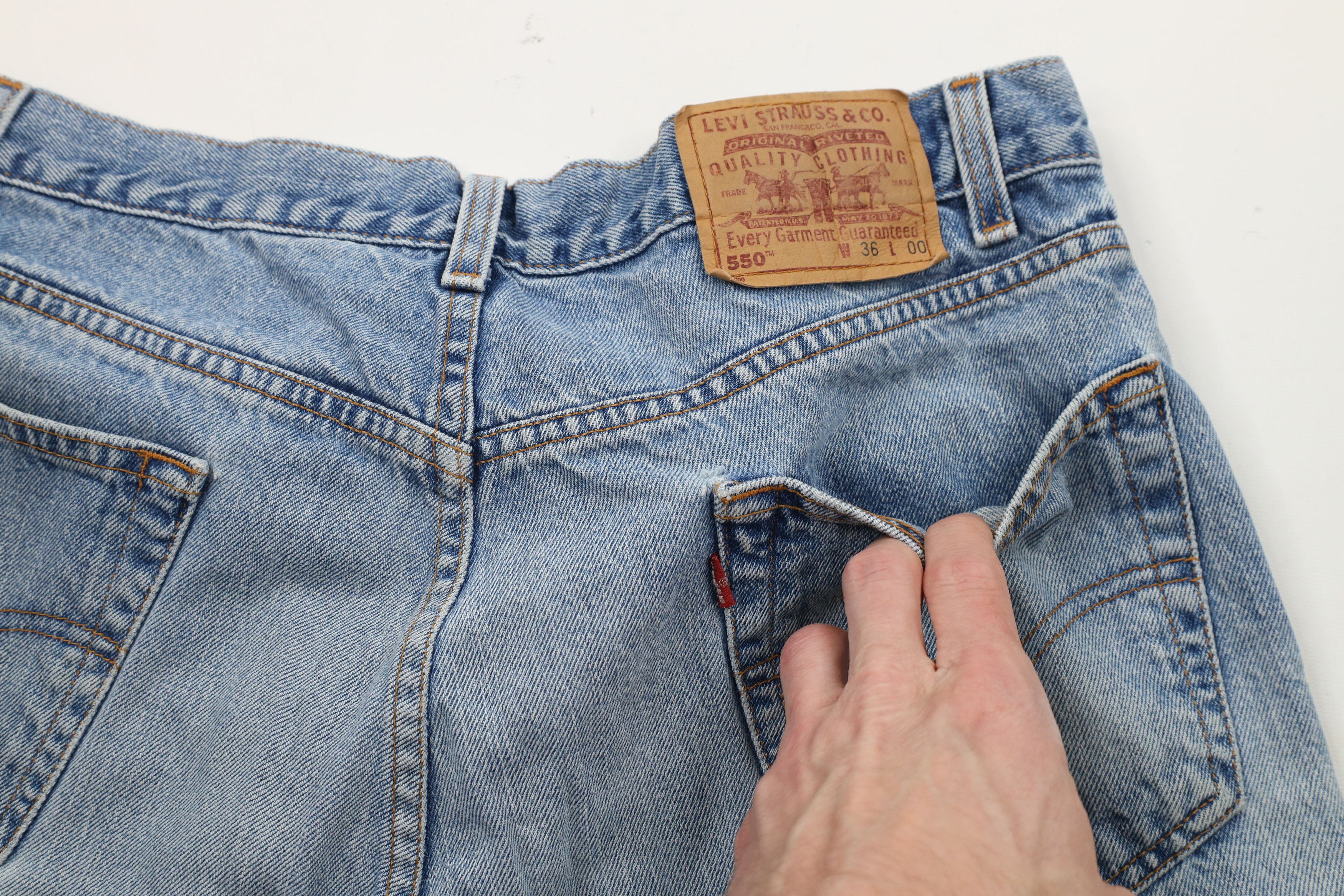 Levi's × Vintage Vintage Y2K 2001 Levis 550 Fit Denim Shorts Jorts Blue Size US 34 / EU 50 - 15 Thumbnail