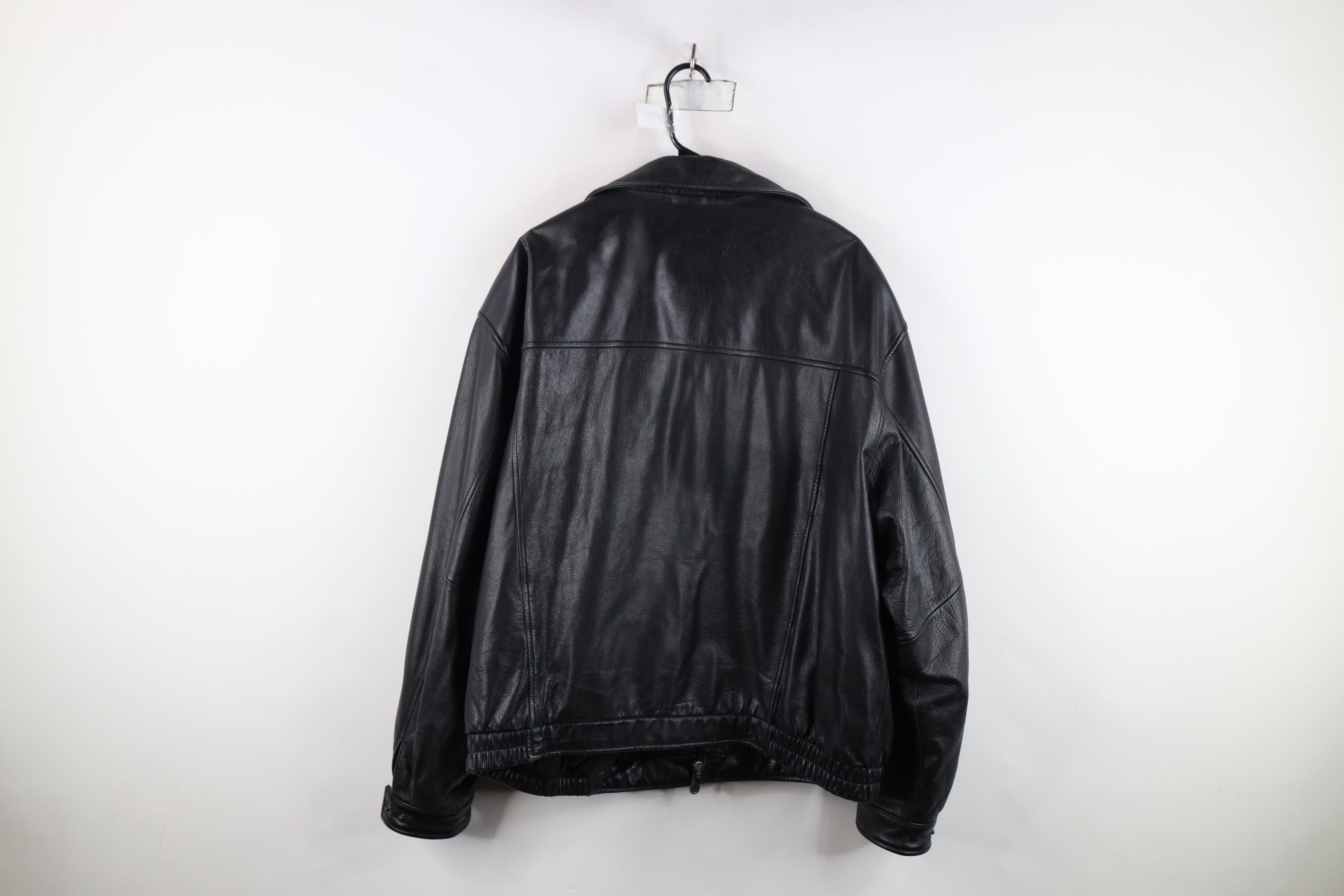 Vintage Vintage Streetwear Quilted Leather Bomber Jacket Black AS IS Size US XL / EU 56 / 4 - 13 Thumbnail